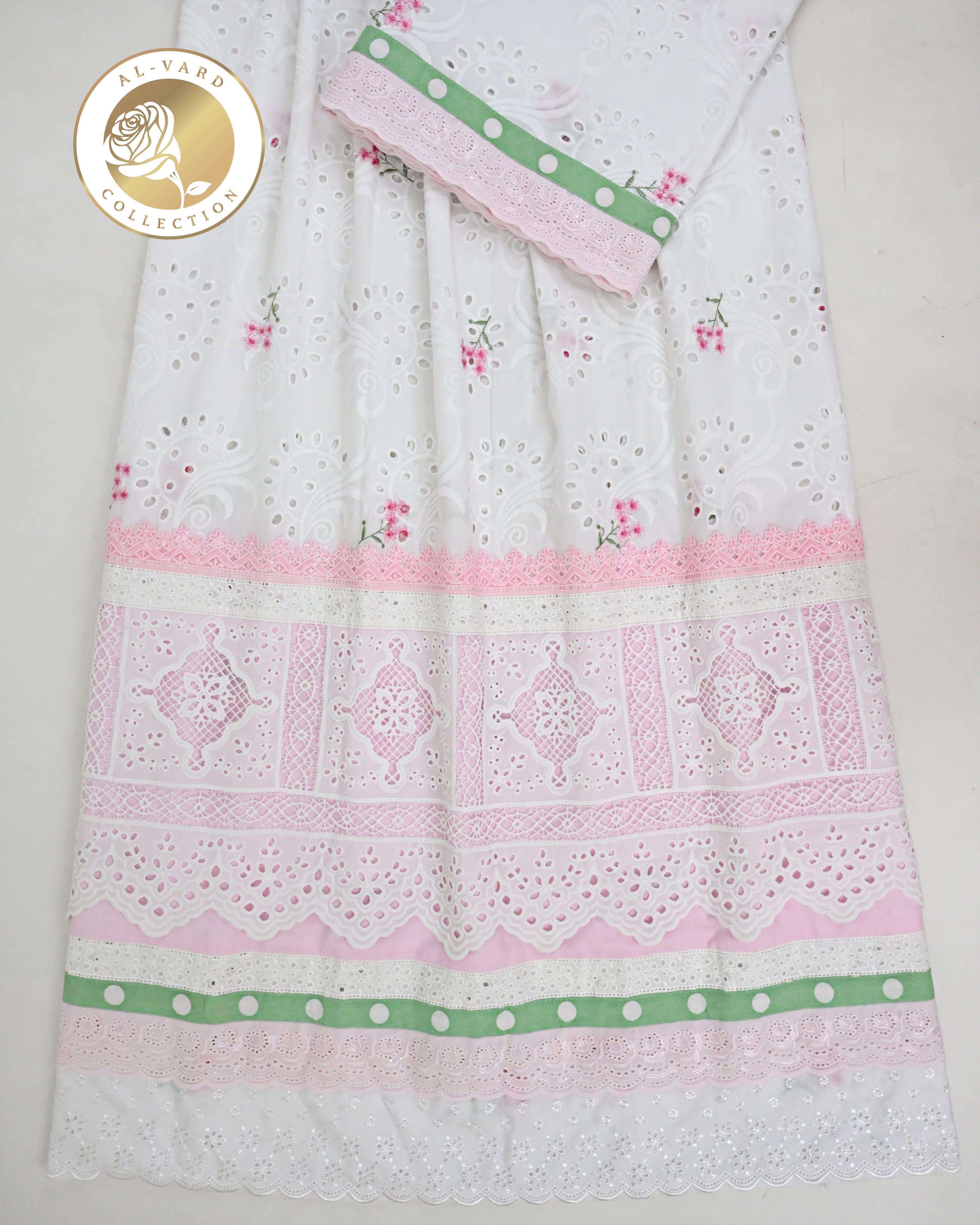 White Hakoba Rida With Smart Lacing Smart Panel & All Over Floral Booties