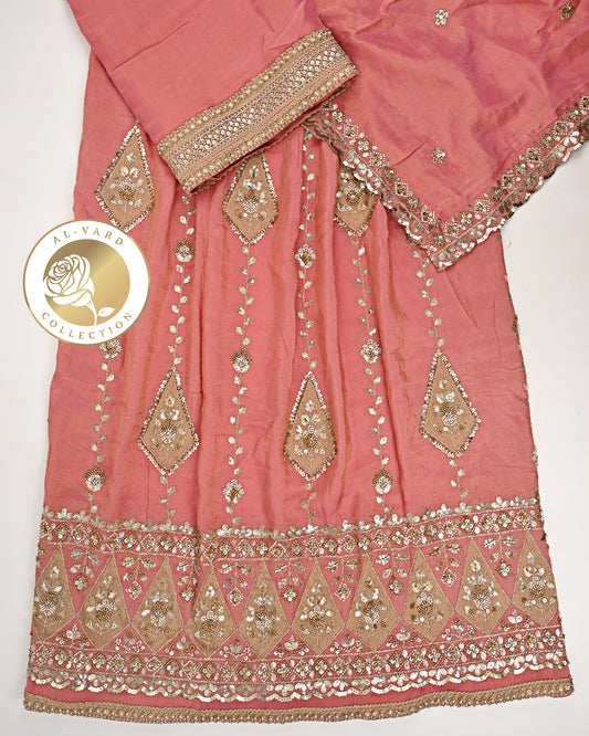 Carrot Color RCJ With Smart Look & Heavy Look Golden Work