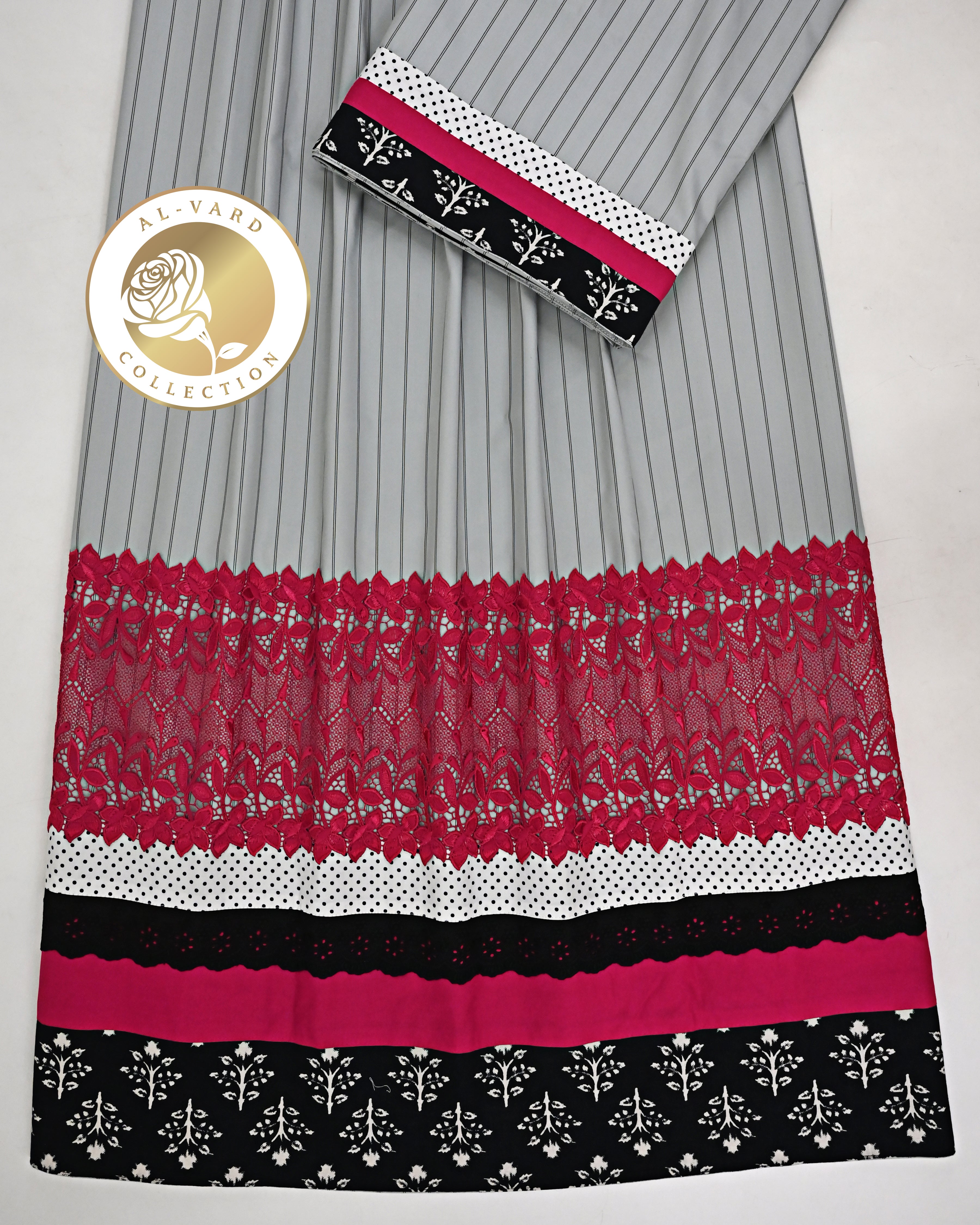 Silver Grey Black Lining Rida With Smart Dark Lace & Dark Panel
