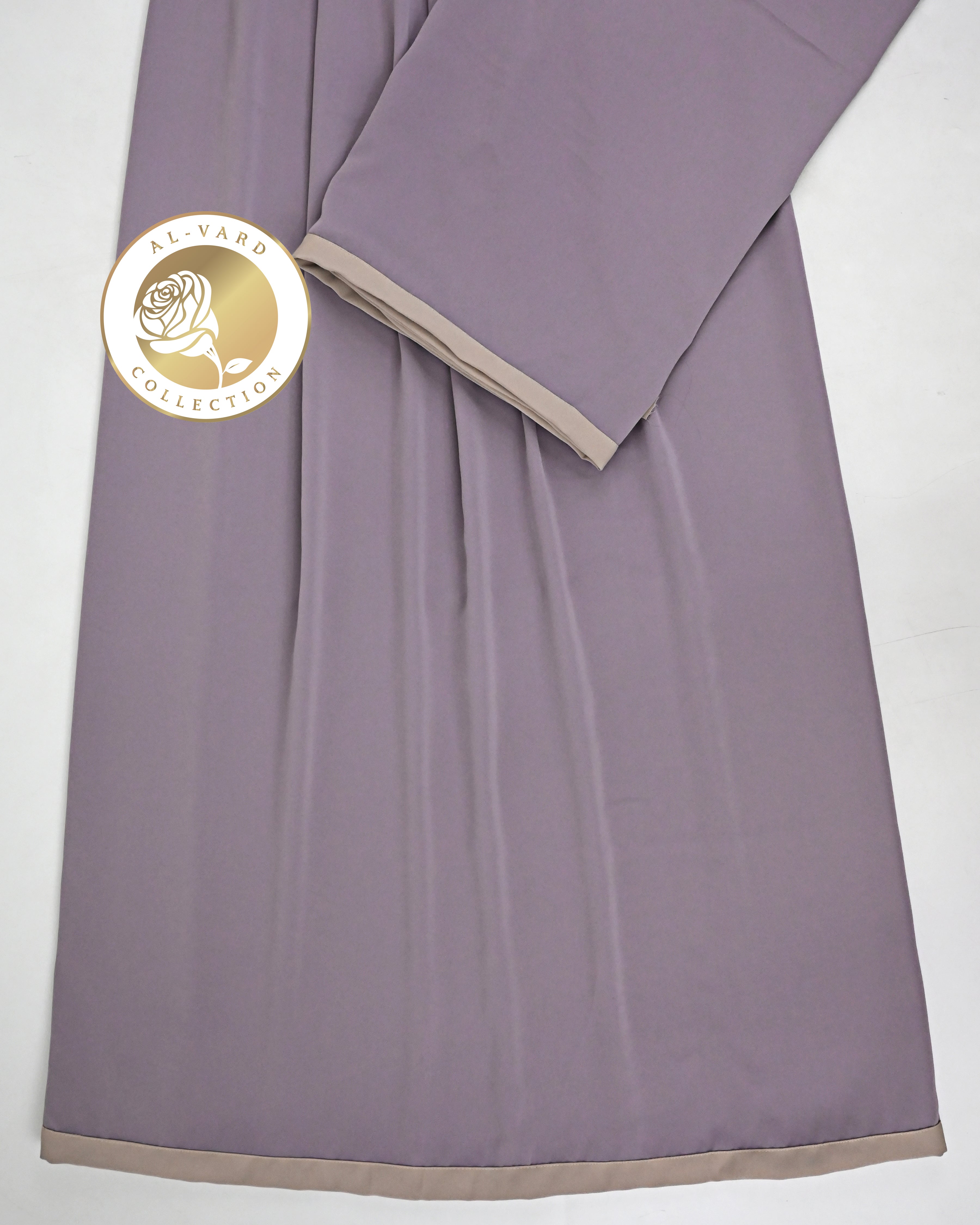 Dusty Lavendar Abaya Ohbat Rida With Beige Patti