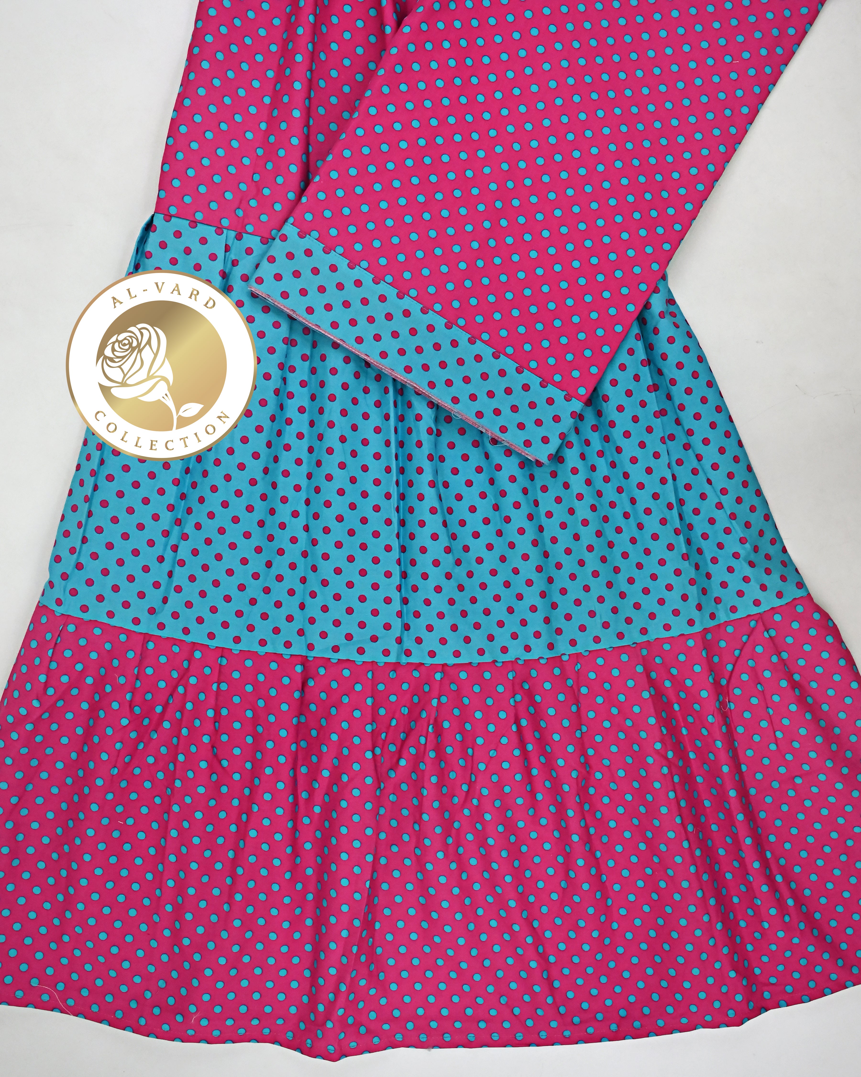 Rani Pink Turquoise Blue Alternate Color Dots Skirt Pattern Rida