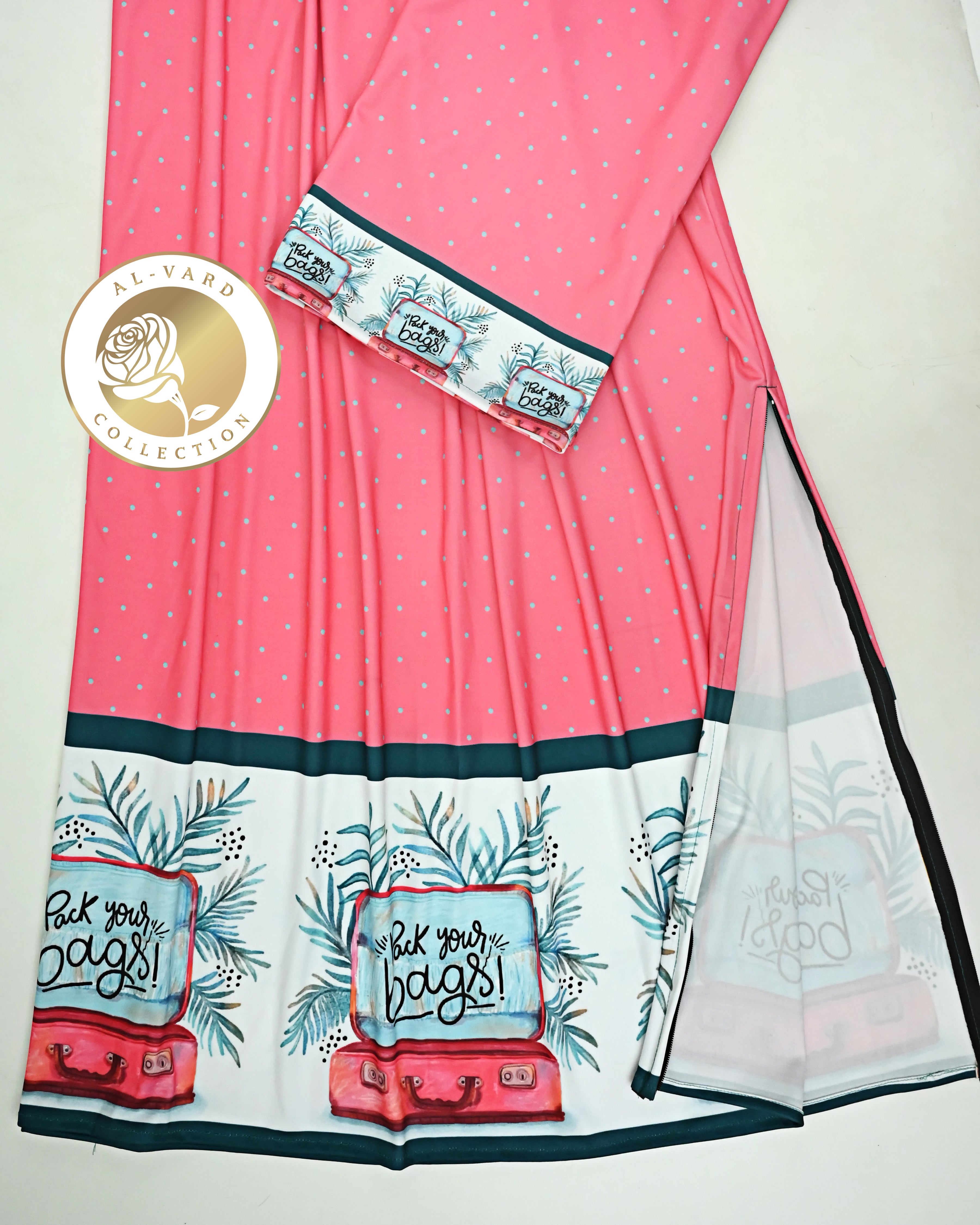 Watermelon Pink Mint Dots Swim Wear Rida With Floral & Bag Printed Pack Ur Bags-