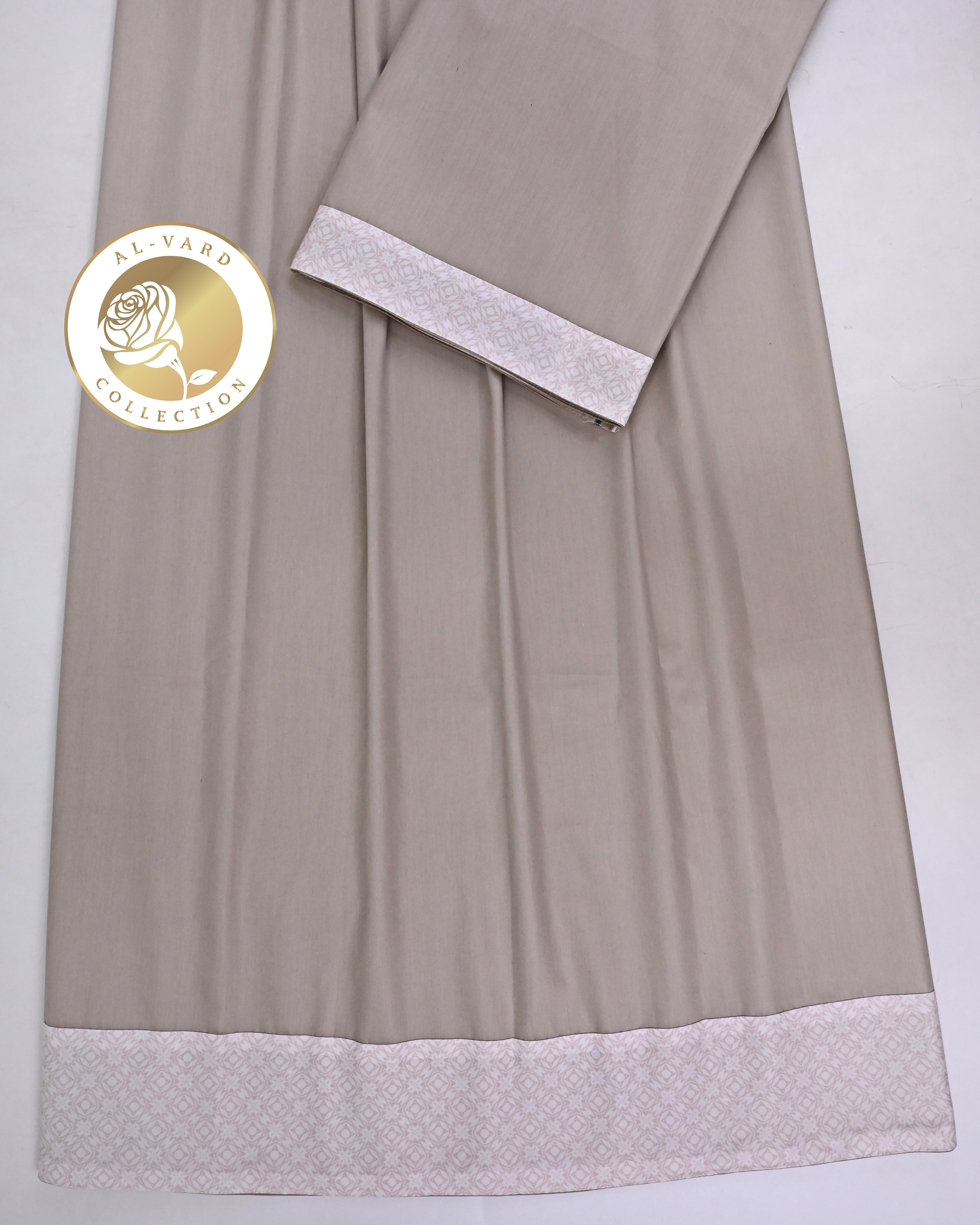 Dusty Rose Beige Ohbat Rida With Smart Print Panel-850/-