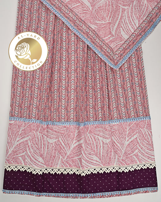 Smart Floral Batik Jodi With Smart Panel & Batik Dupatta With Border
