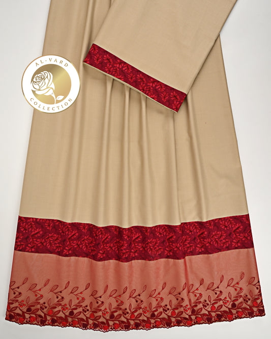 Golden Rida With Smart Red Floral Lacing & Red Panel