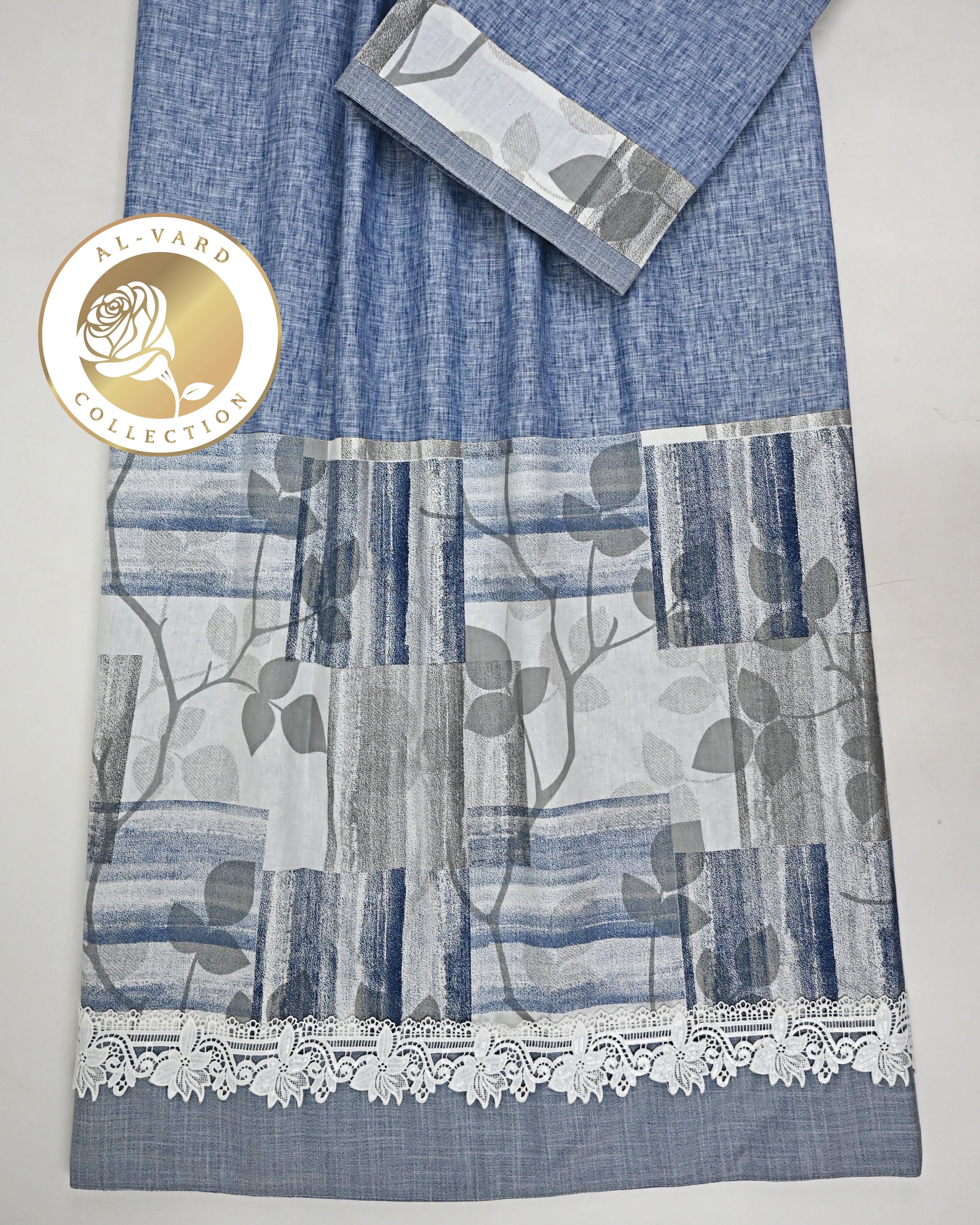 Denim Blue Rida With Smart Floral Canvas Panel & Smart Lacing