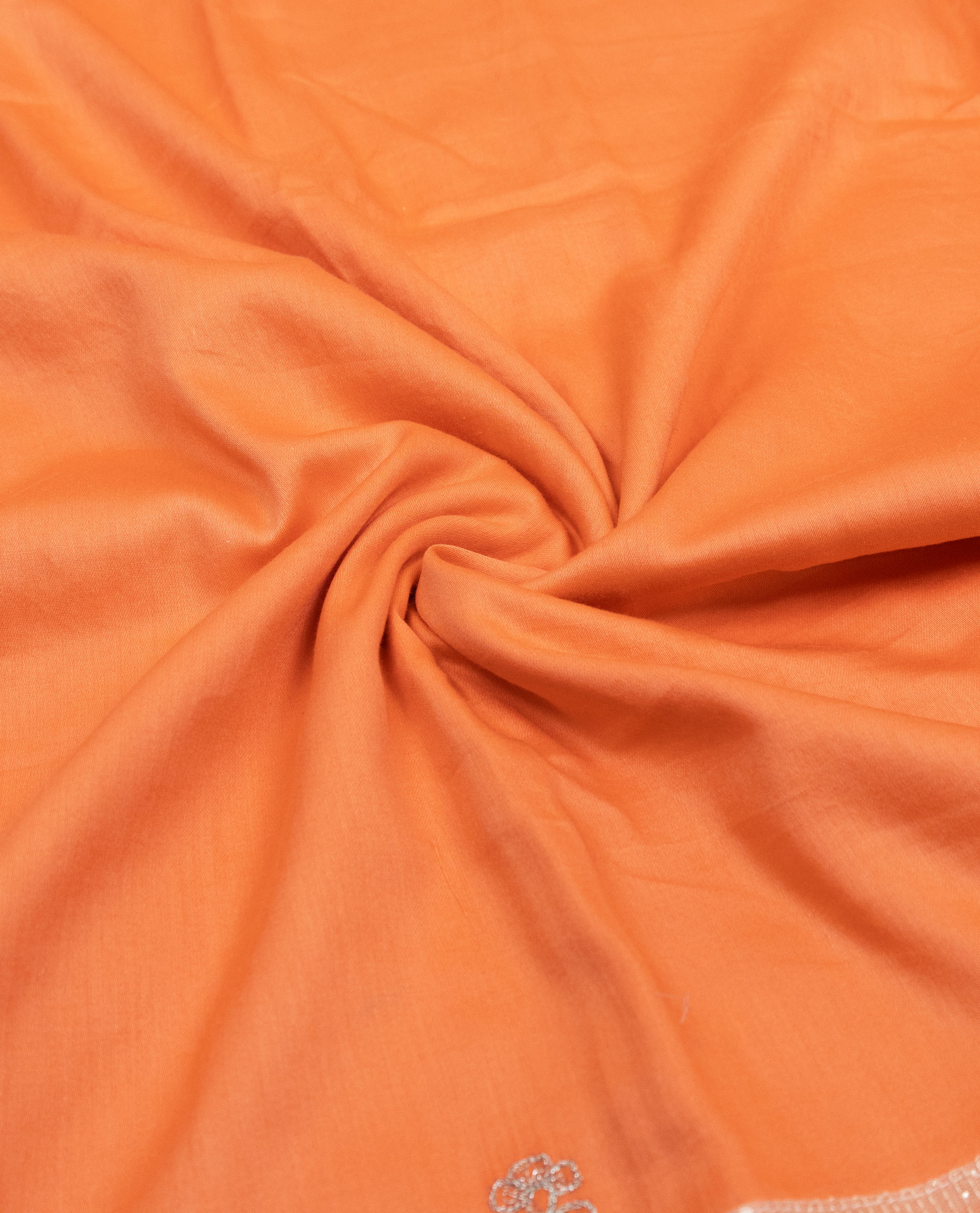 Melon Orange Rida With Smart Sequence Lace & Two Side Embroidery Design