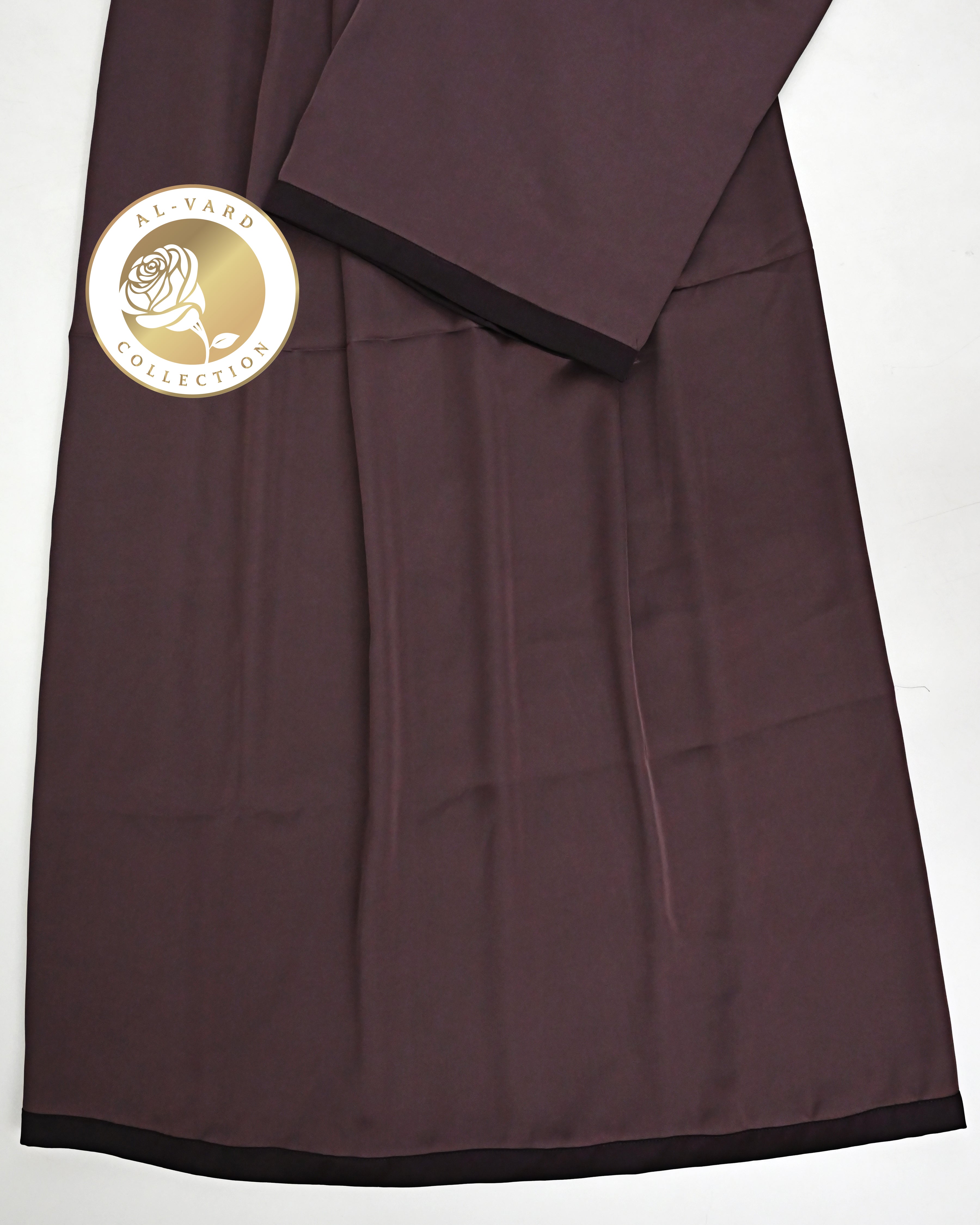 Dark Wine Abaya Ohbat Rida With Plain Dark Patti