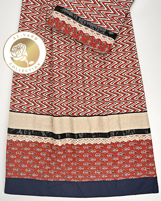 Dark Chevron Batik Rida With Smart Panel & Smart Lace