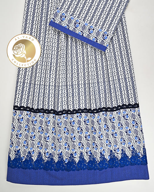 White Base Batik Rida With Smart Batik Panel & Lacing-1100/-