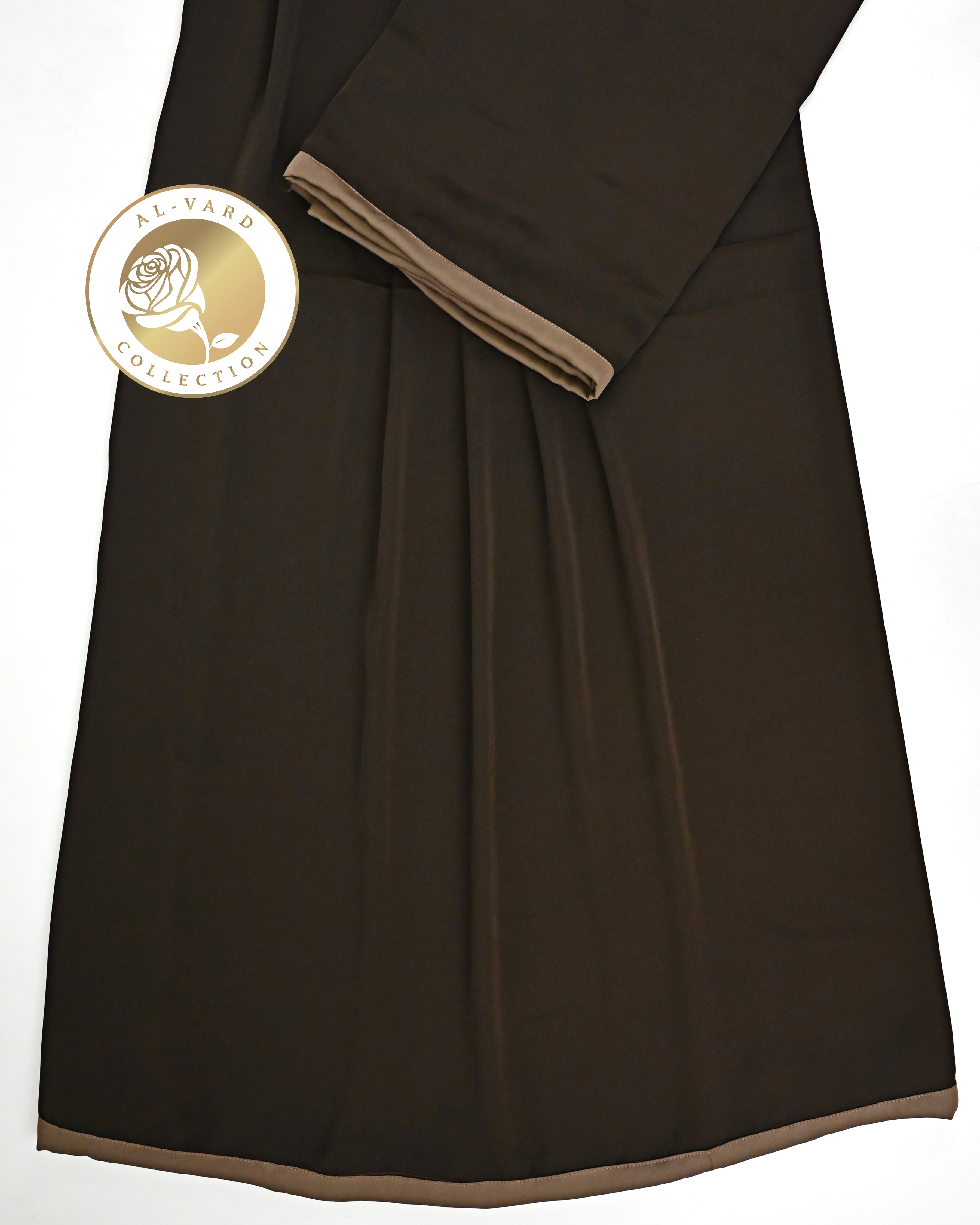 Coffee Brown Abaya Ohbat Rida With Smart Light Brown Panel
