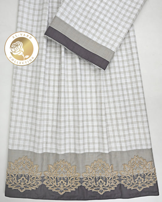 Smart Checks Print Rida With Smart Pattern & Smart Floral Lace