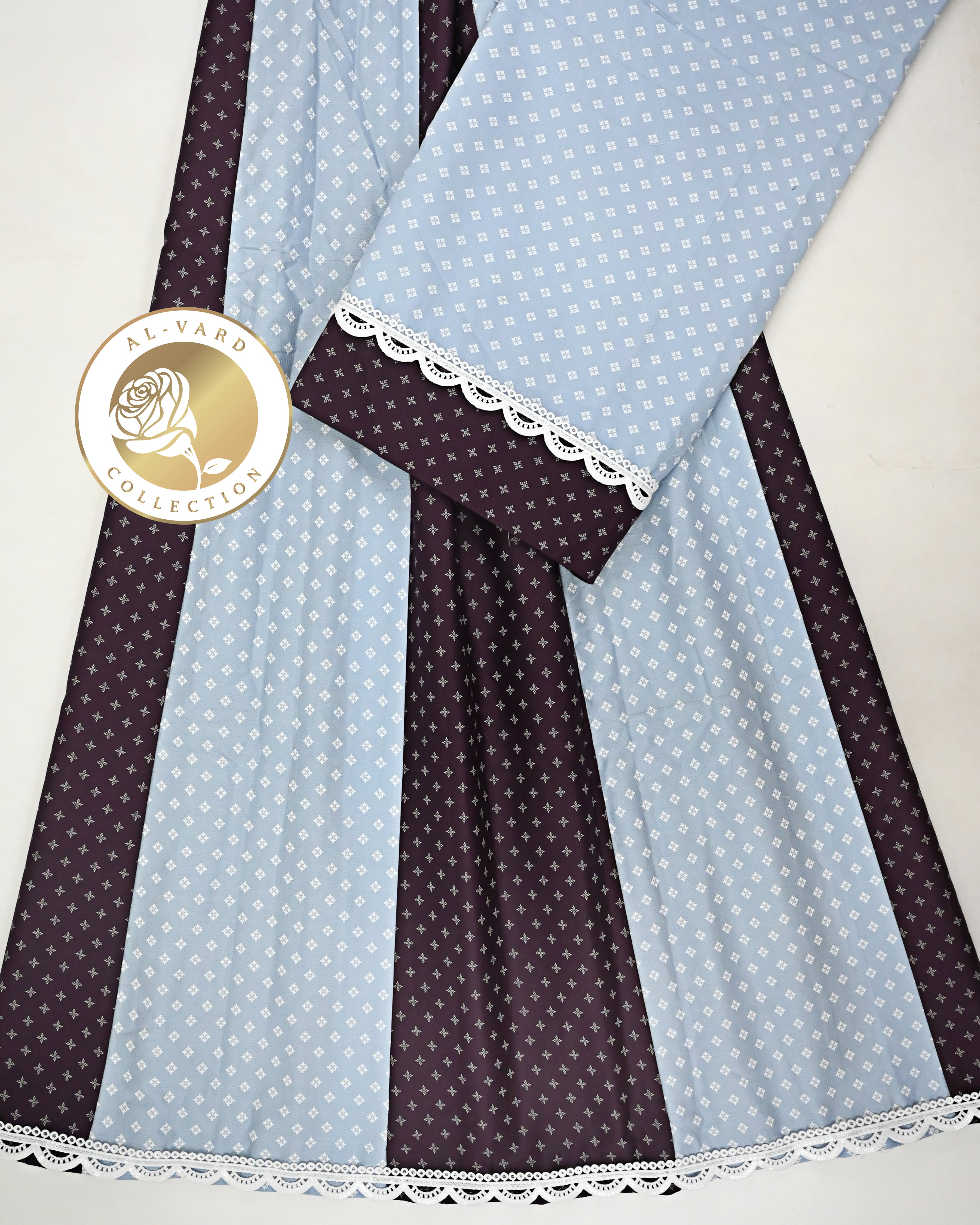 Blue & Magenta Smart Printed Fancy Skirt Pattern Rida With Smart Look