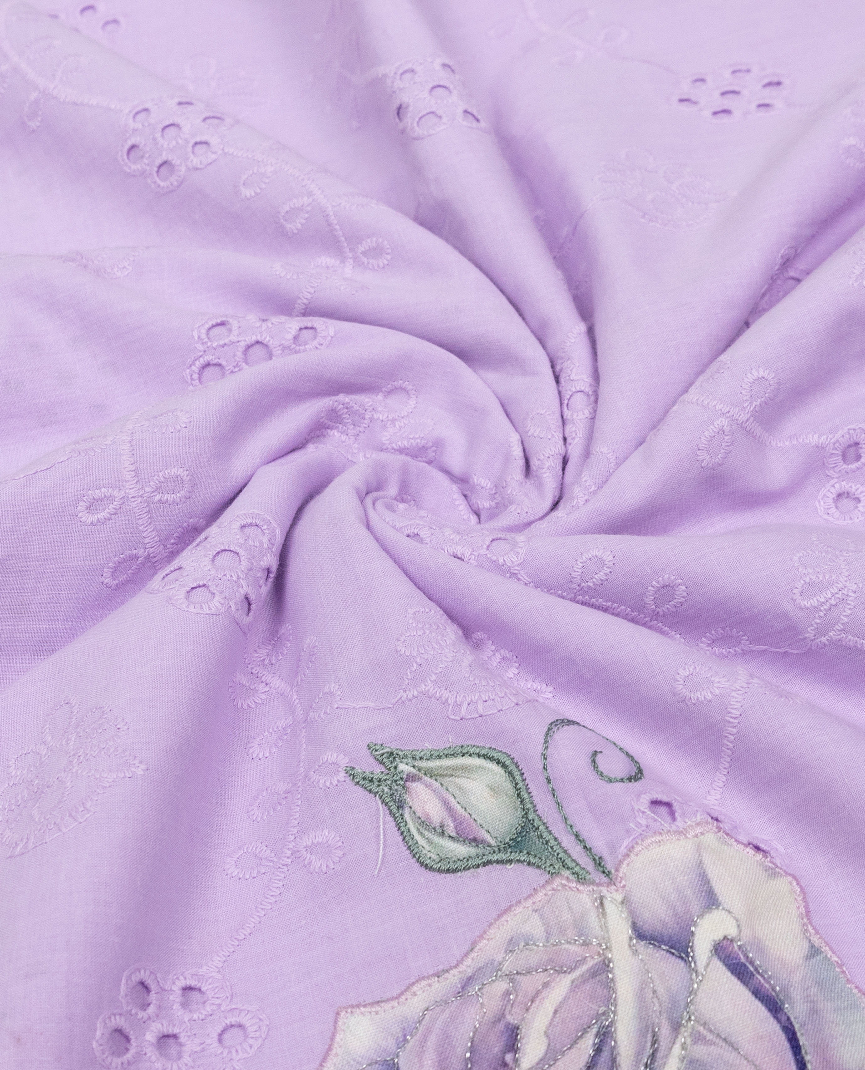 Orchid Hakoba Rida With Smart Lavendar Floral Applique & Smart Floral Panel