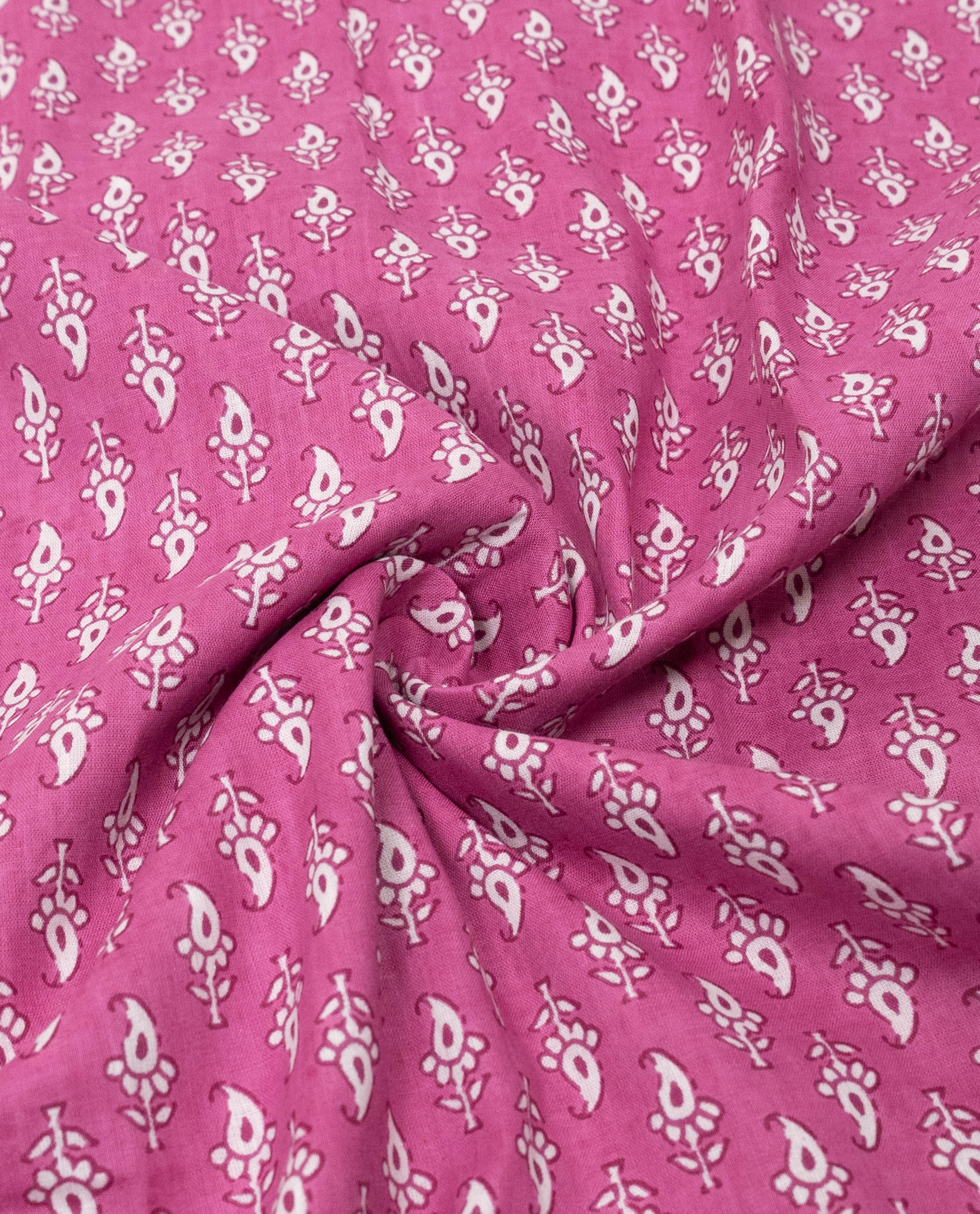 Magenta Pink Batik Rida With Beautiful Floral Panel & Smart Floral White Lace-1950/-