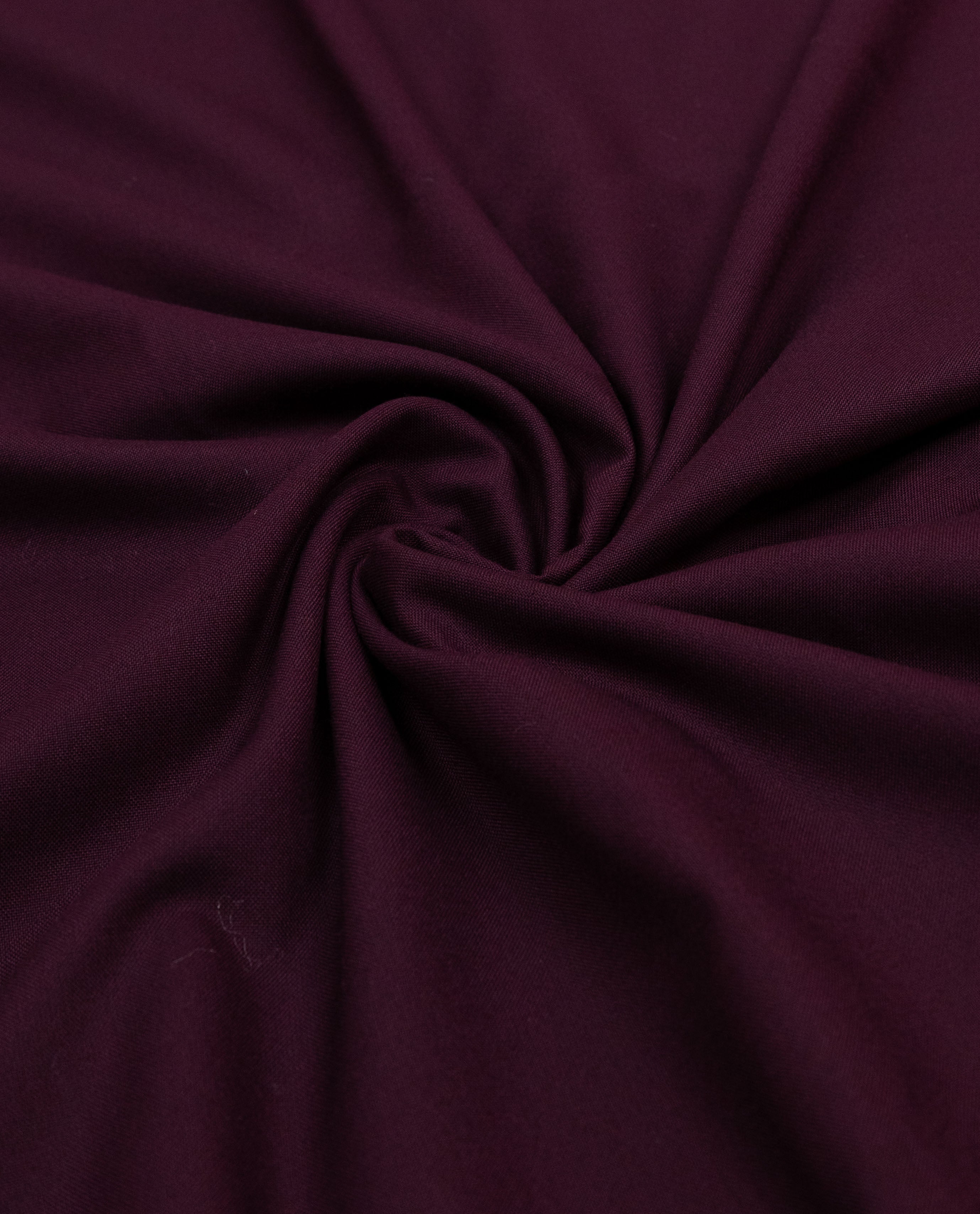 Bordeaux Color Rida With Smart Dark Lace Panel & Leafy Work All Over