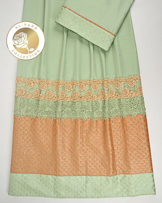 Pistachio Rida With Heavy Look Panel & Smart Floral Lacing