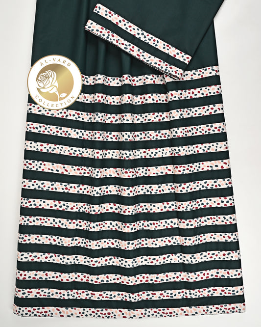 Dark Green Rida With Smart Patta Pattern