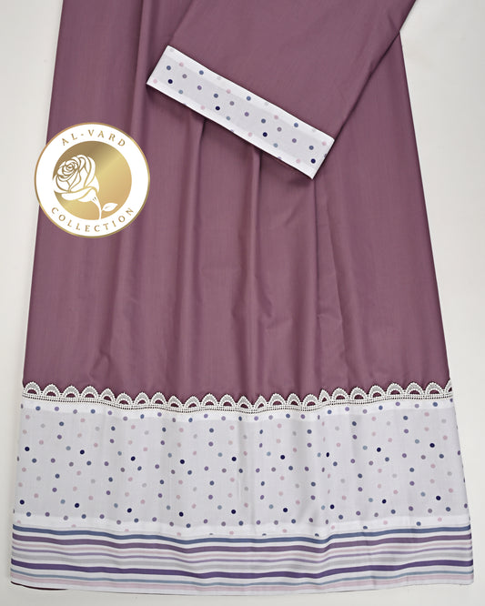 Grape Purple Rida With White Multi Dots Panel & Lace