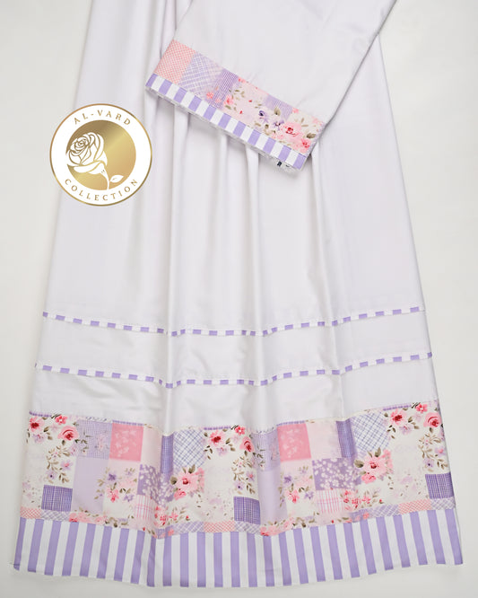White Rida With Smart Floral Panel & Pipin