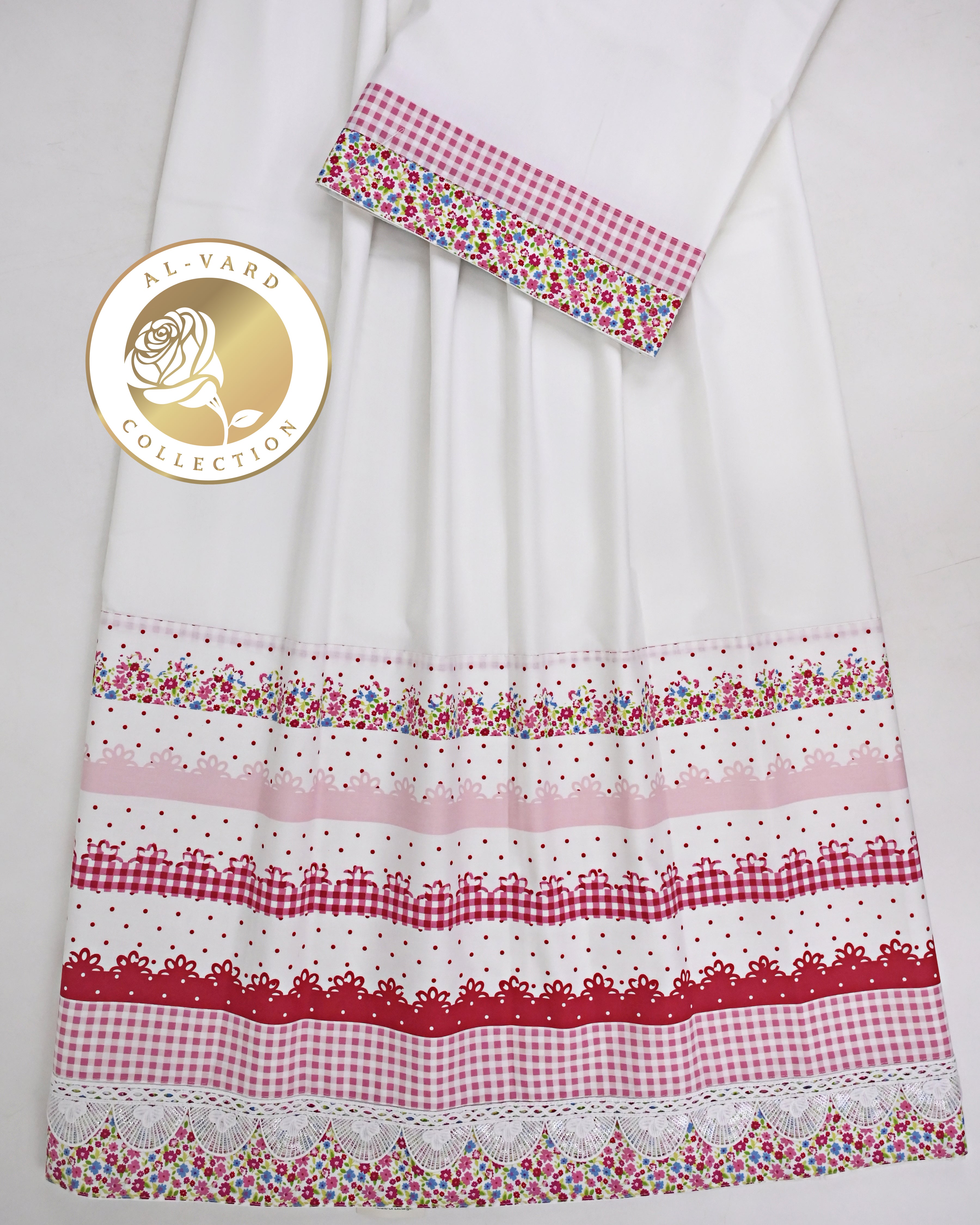 Eggshell Color Rida With Smart Digital Print Panel & Smart Shining Lace