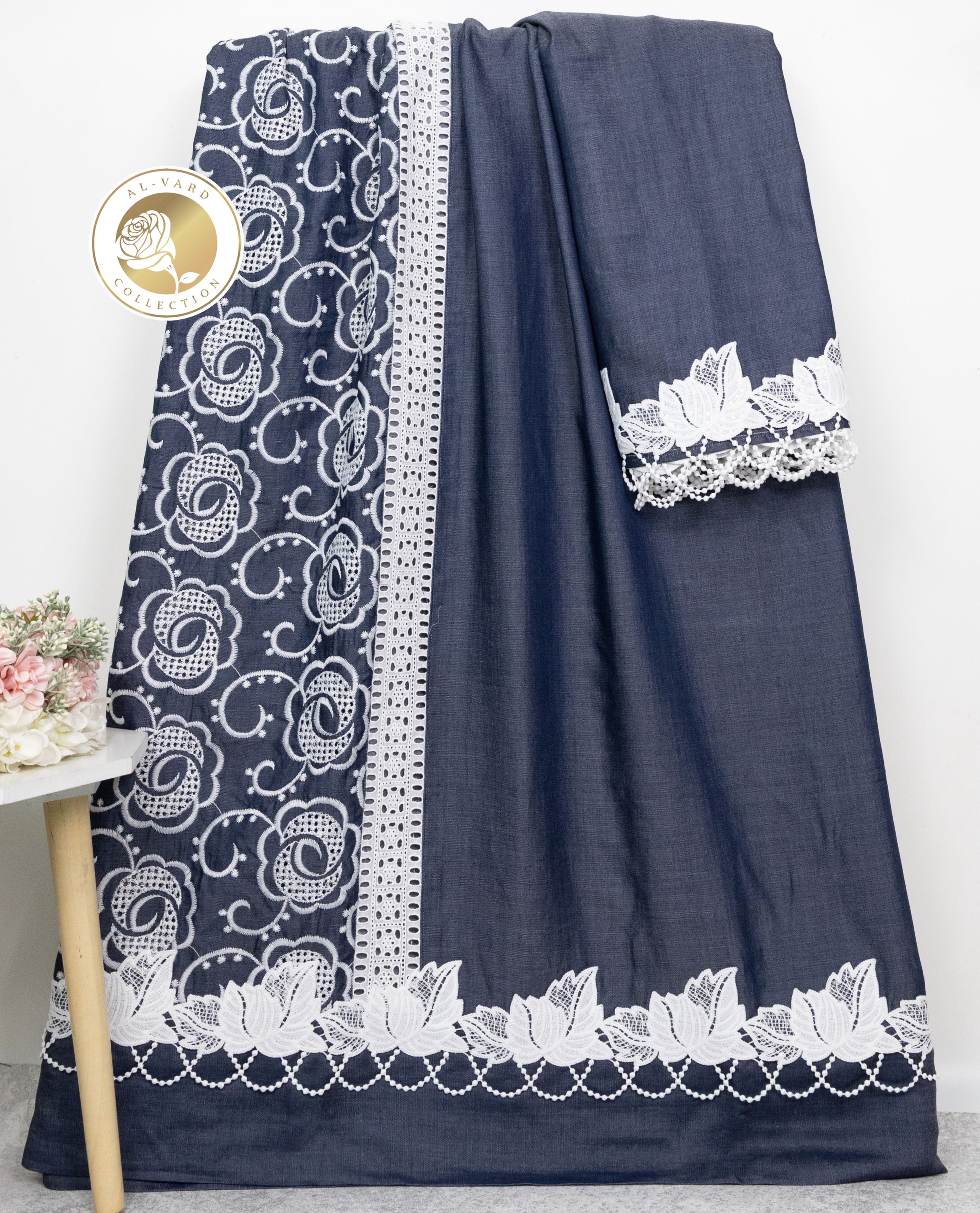 Denim Blue Rida With Smart One Side Pattern & Smart White Lacing