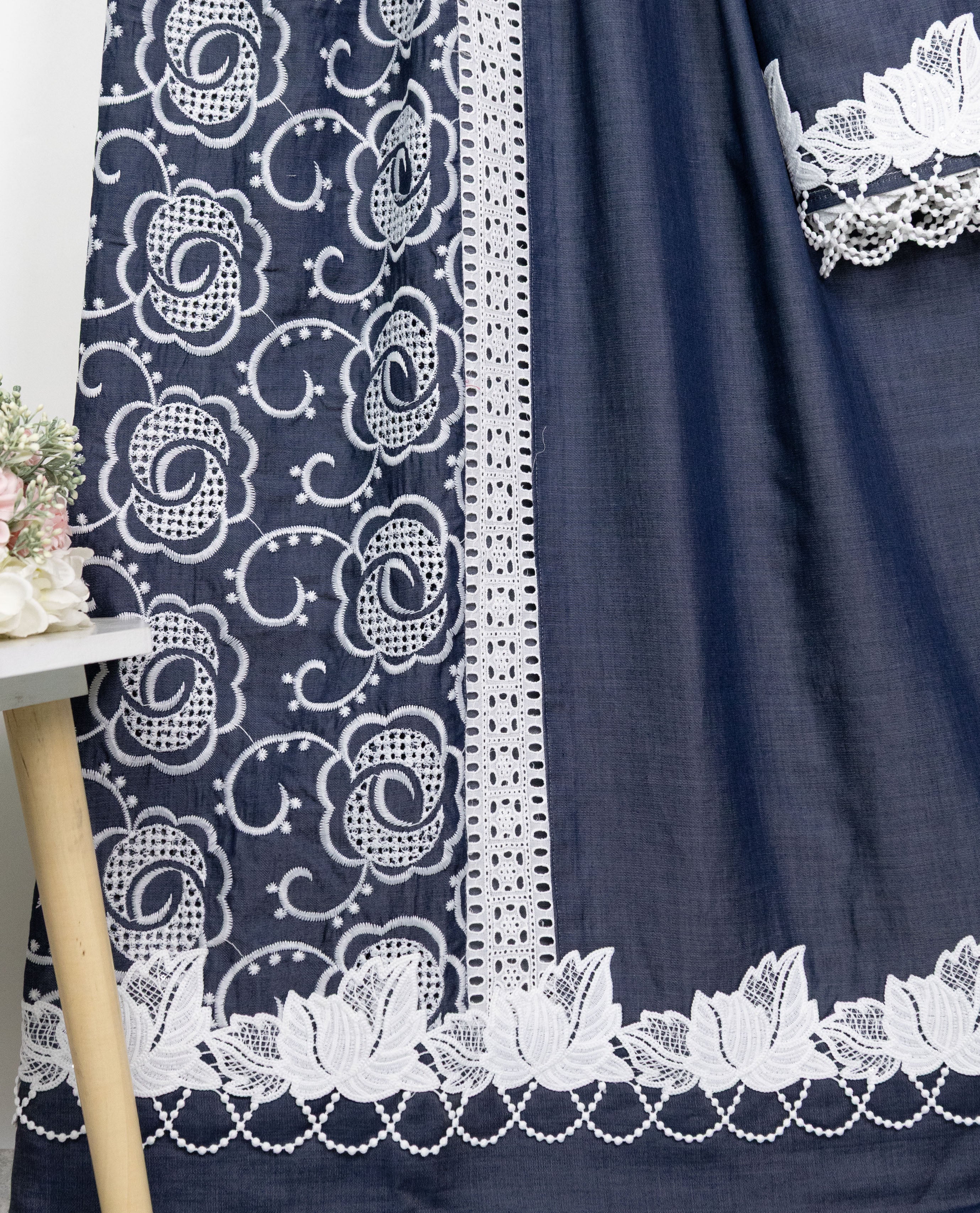 Denim Blue Rida With Smart One Side Pattern & Smart White Lacing