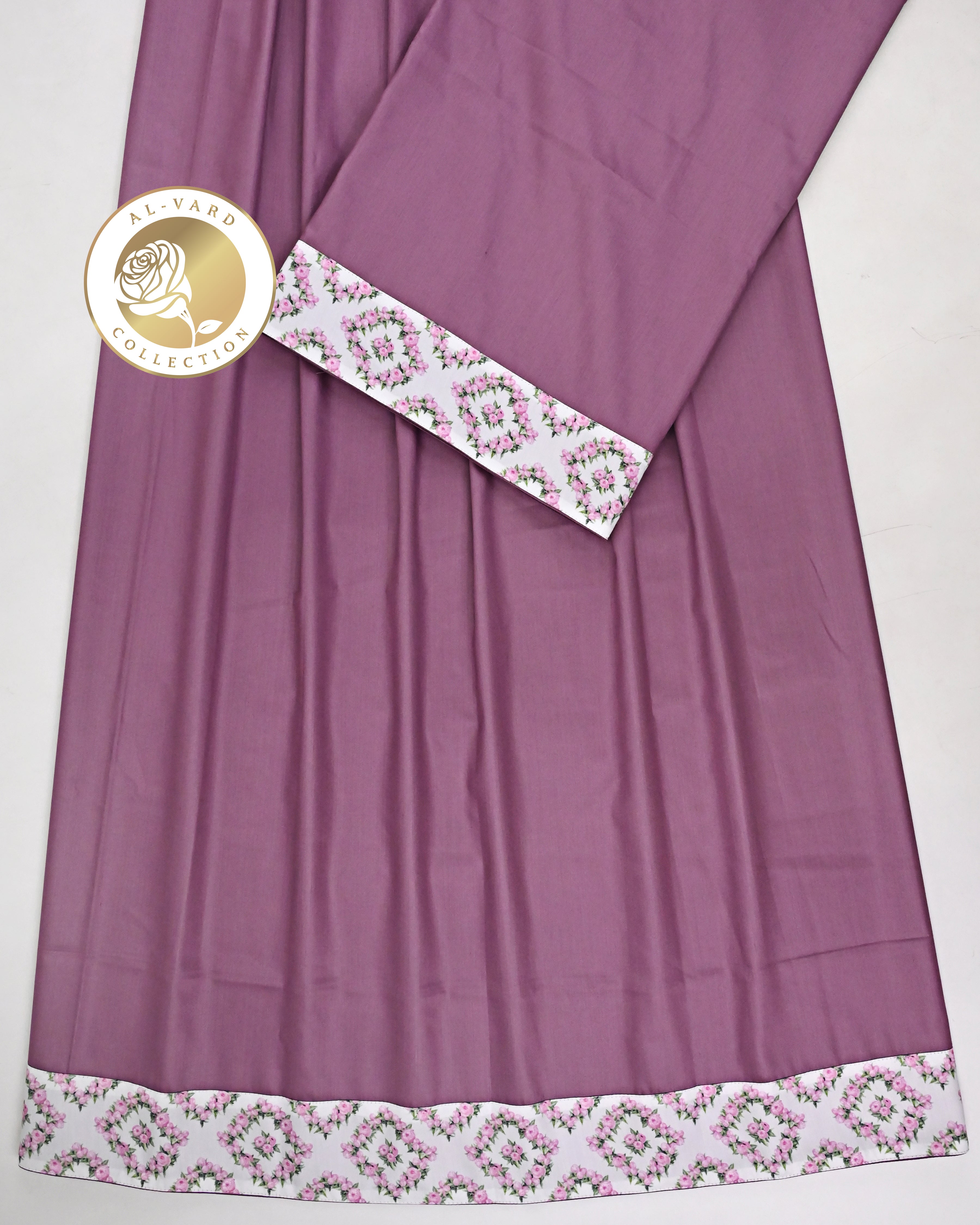 Eggplant Purple Ohbat Rida With Smart Floral Panel
