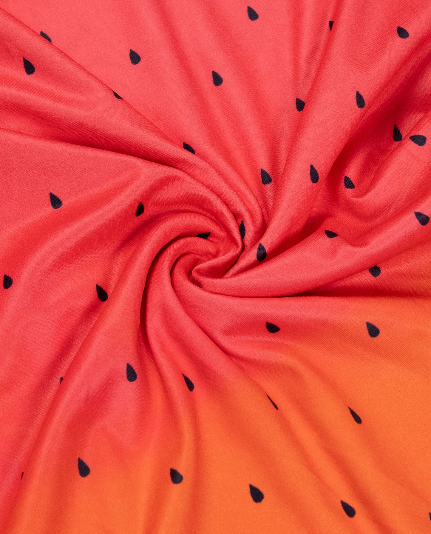 Watermelon Red Orange Shade Rida With Watermelon Seeds Printe & B&W Stripes