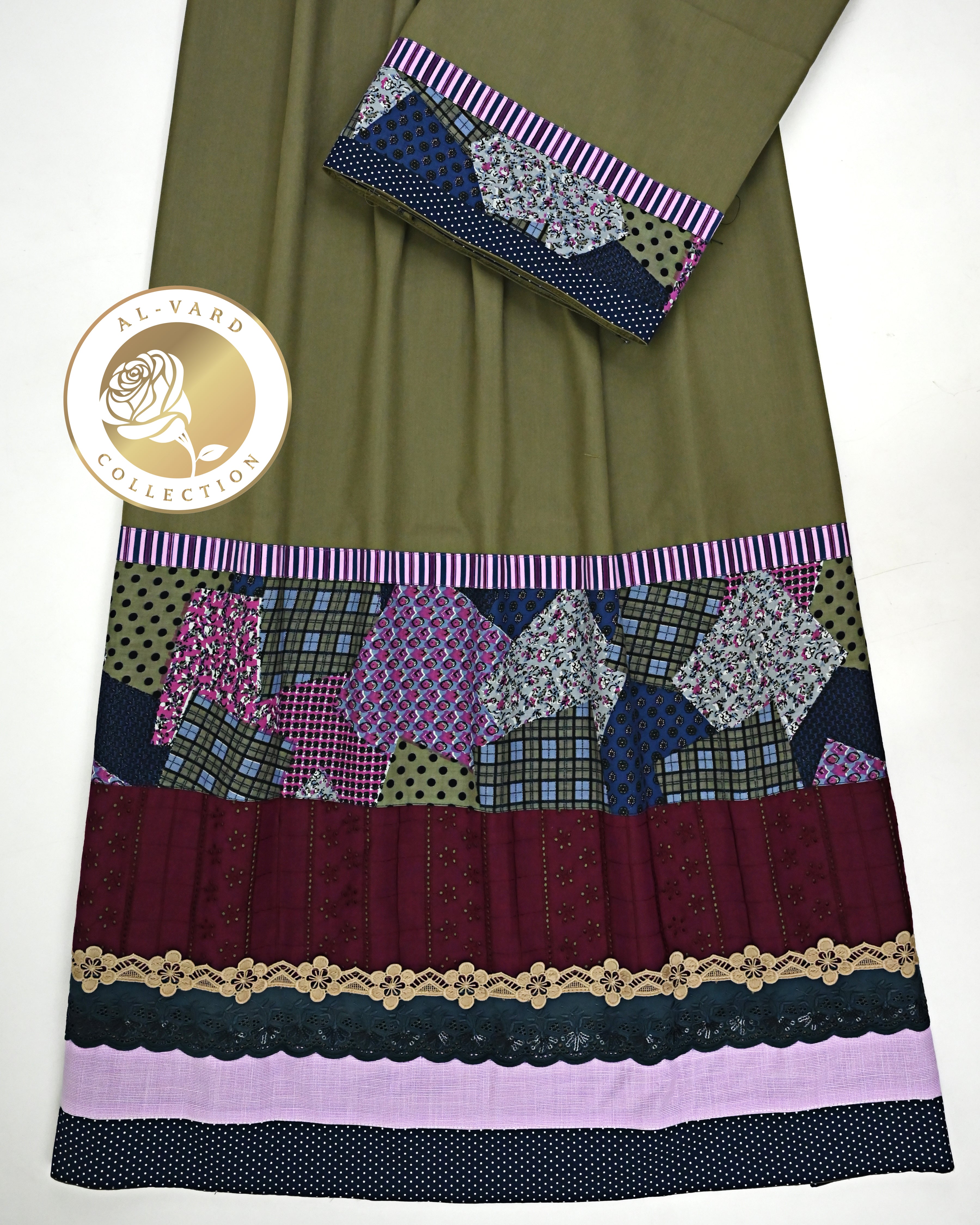 Dark Khaki Green Rida With Geometric Panel & Smart Dark Color Lacing-1950/-