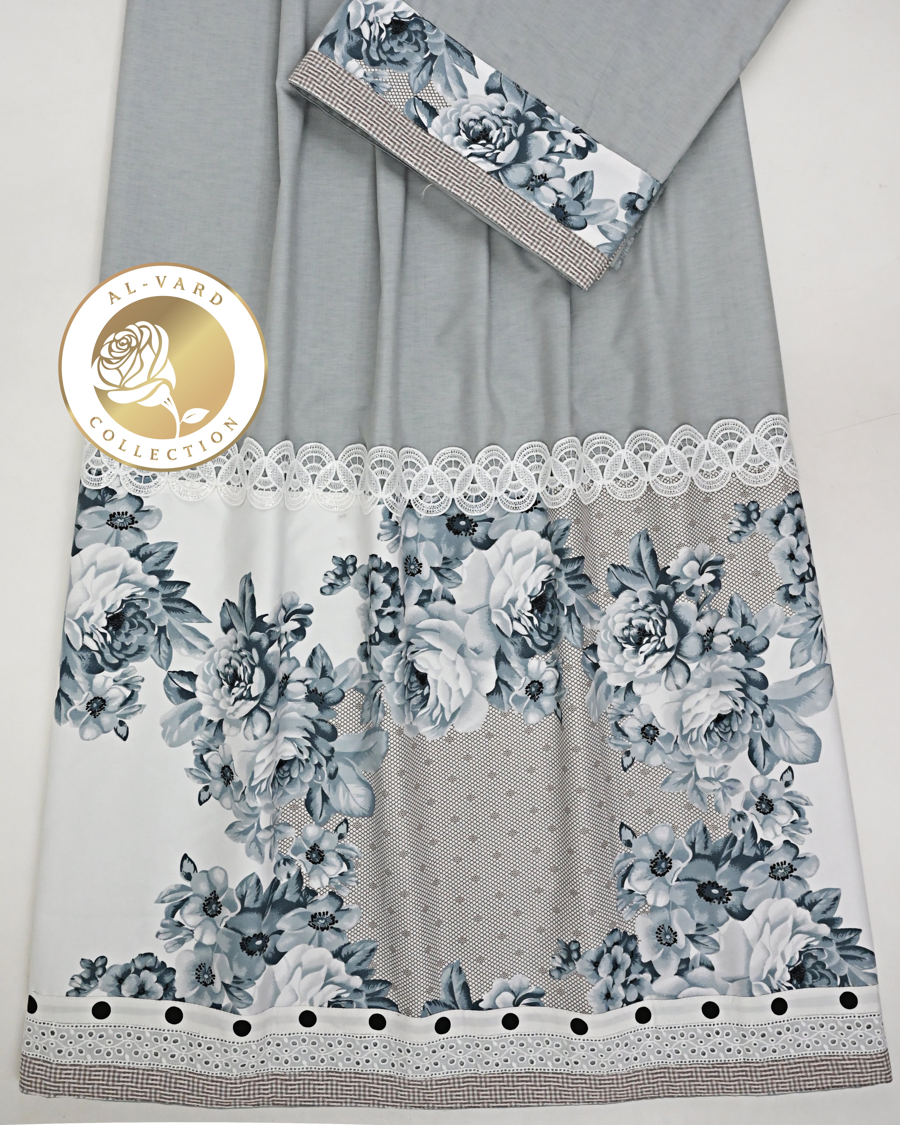 Ash Grey Rida With Smart Floral Panel Smart Look & Smart Lacing-2150/-