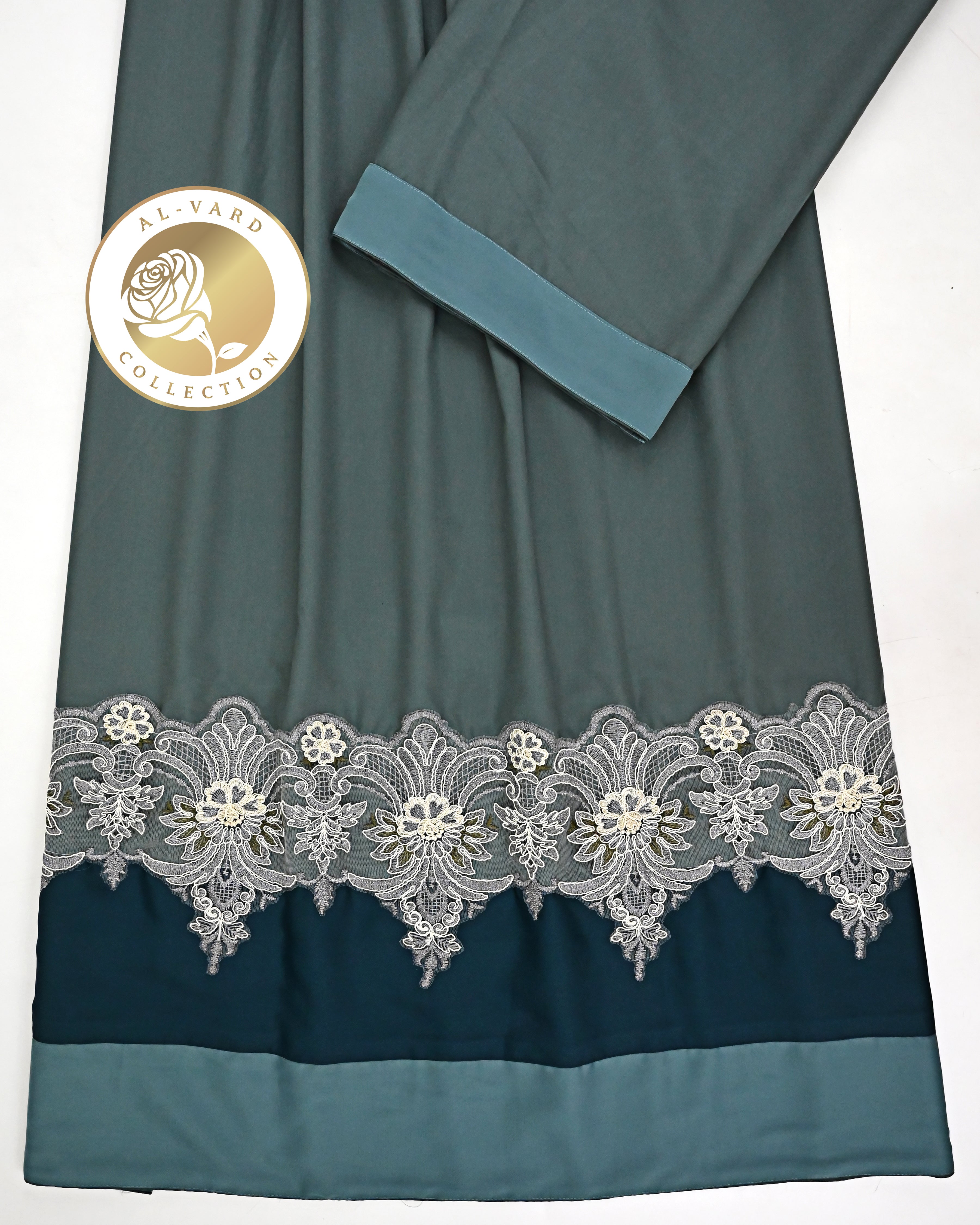 Dark Grey Rida With Smart Imported Lace & Smart Dark Panel