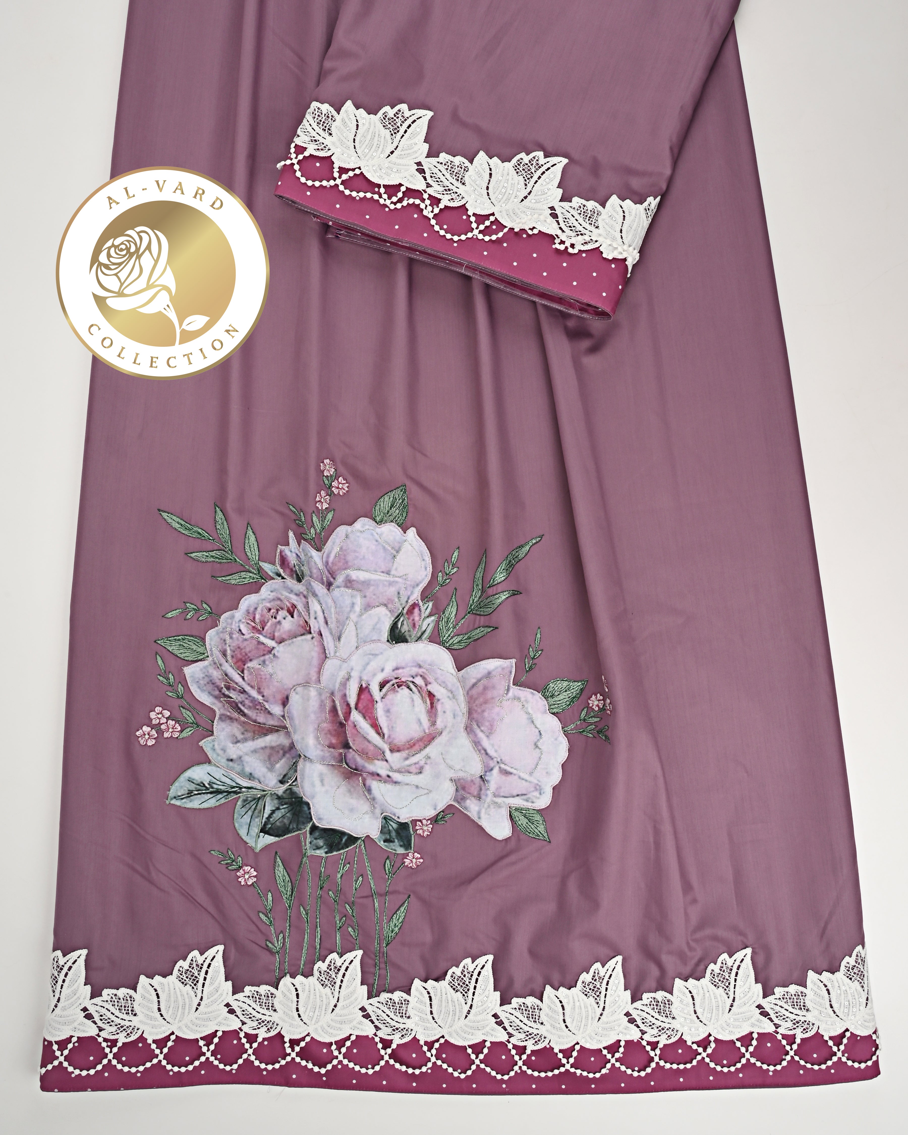 Lavender Rida With Smart Floral Patch Work & Smart Lace – AL-Vard ...