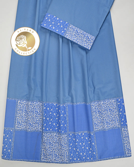 Denim Blue Dots Rida With Smart Fancy Box Pattern