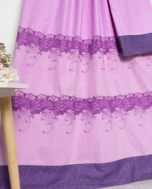 Lilac Rida With Smart Dark Purple Lace & Dark Panel