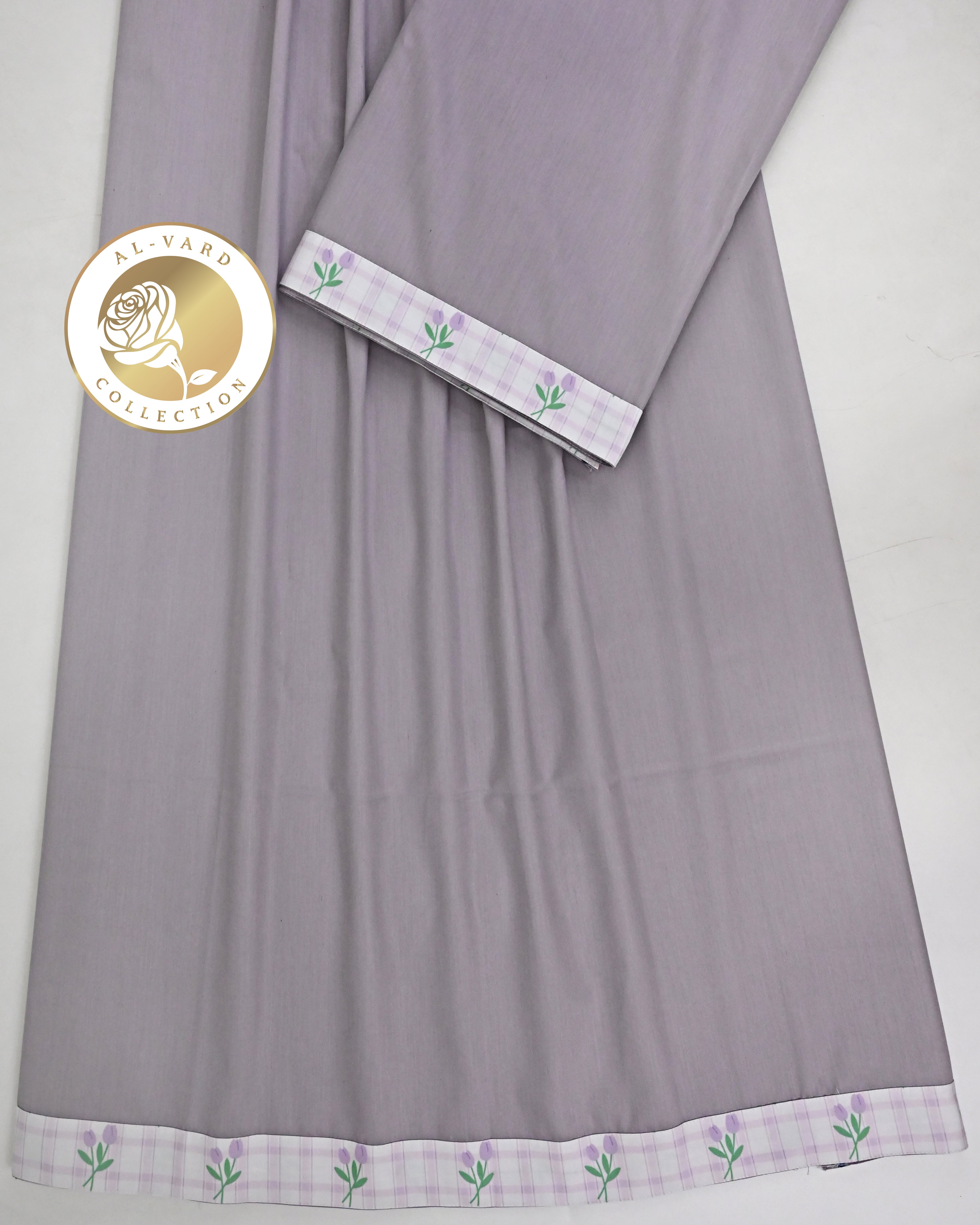 Lilac Ohbat Rida With Single Patti Floral Panel-850/-