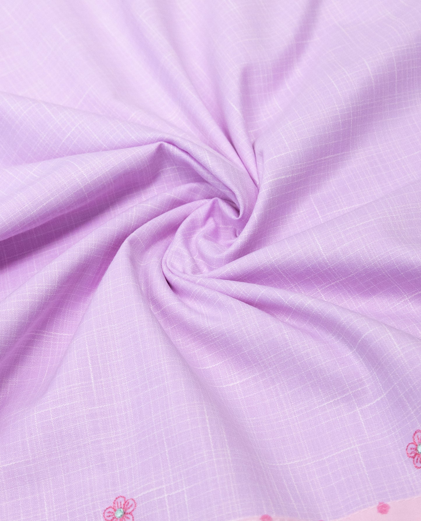 Lilac Rida With Smart Floral Work On Smart Lace & Panel