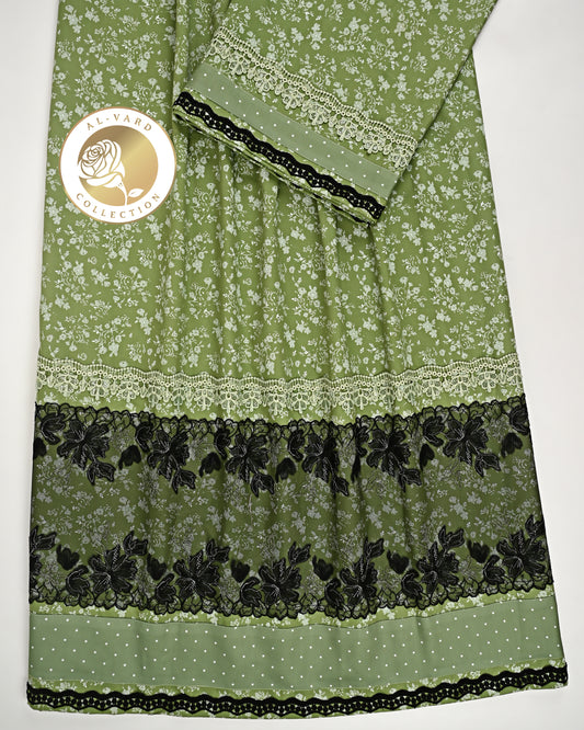 Dark Green Self Print Rida With Smart Dark Lacing