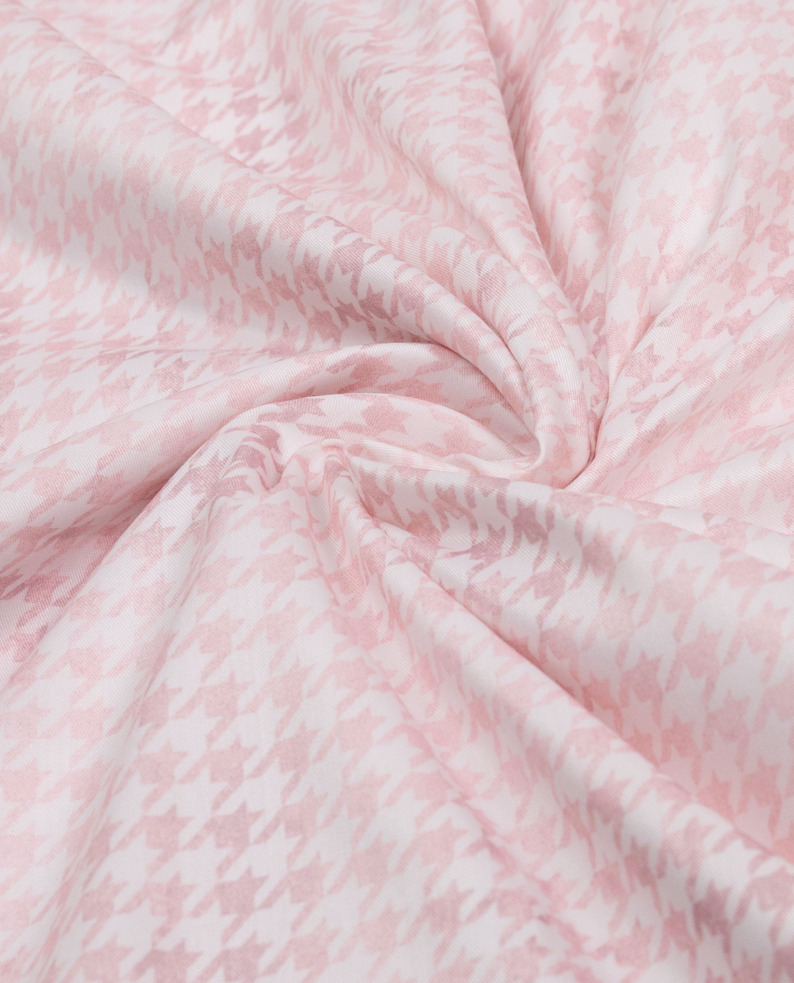 Baby Pink White Chevron Smart Design Rida With Smart Floral Applique & Smart Pattern