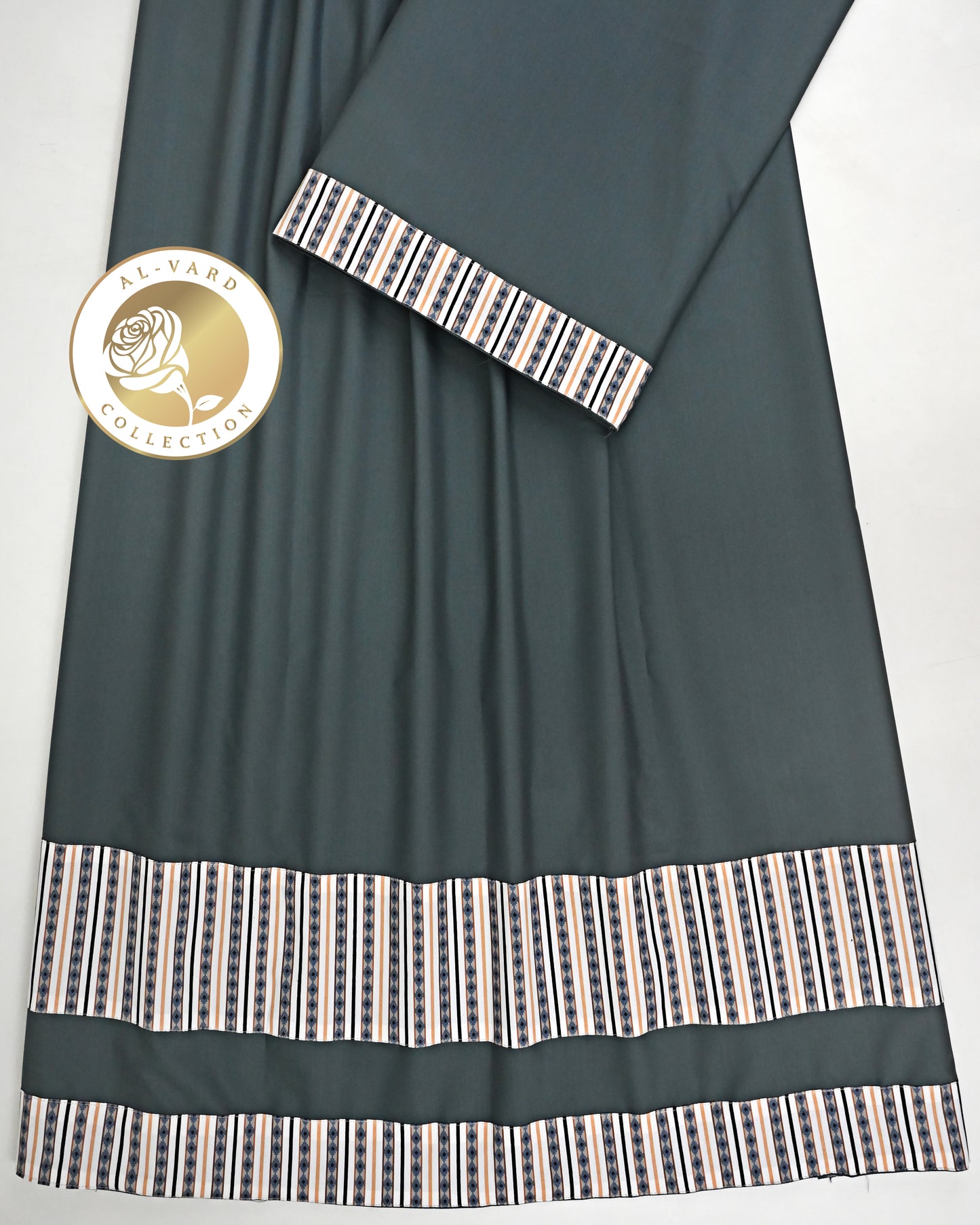 Dark Grey Ohbat Rida With Smart Printed Panel