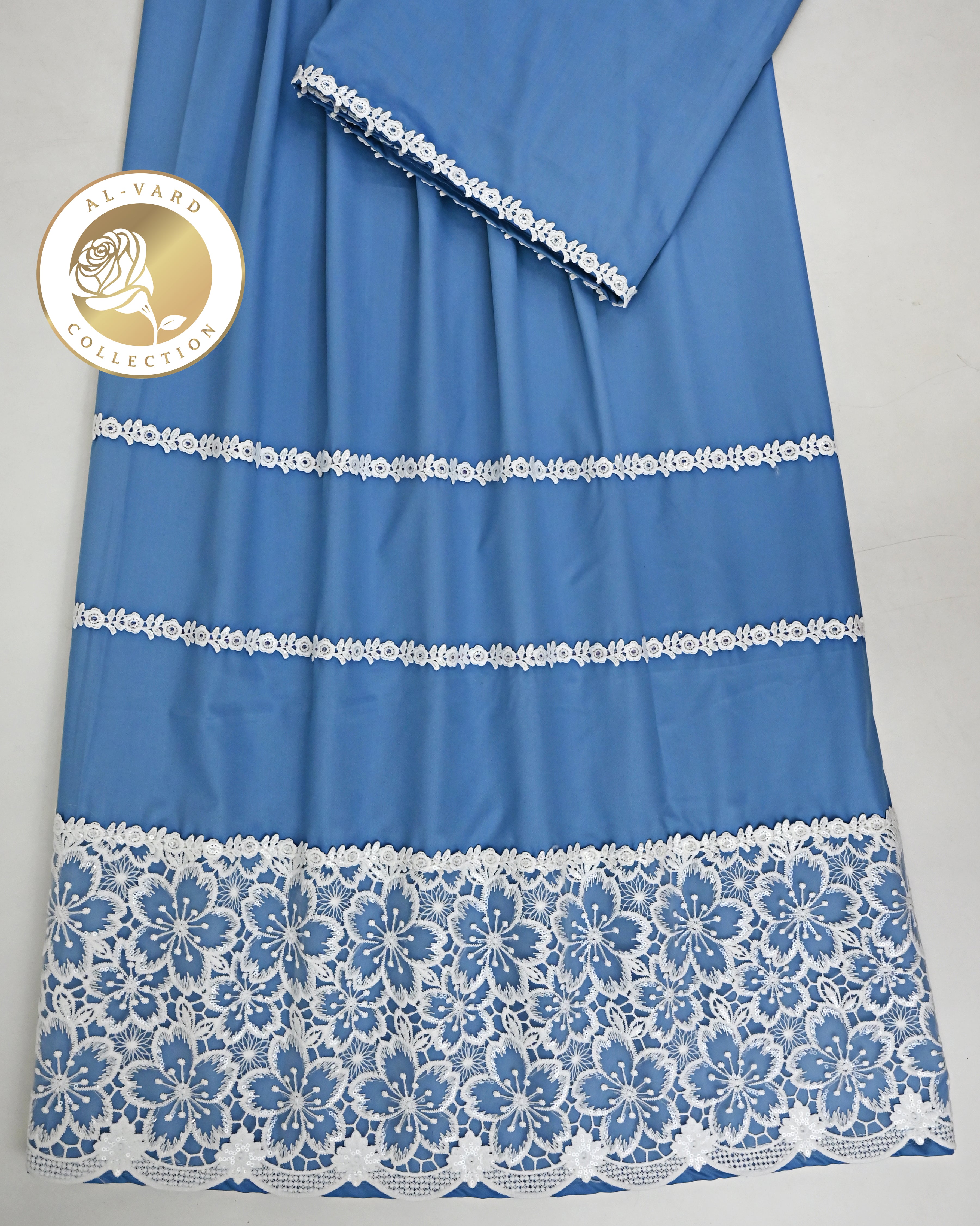 Yale Blue Rida With Smart Floral White Lacing