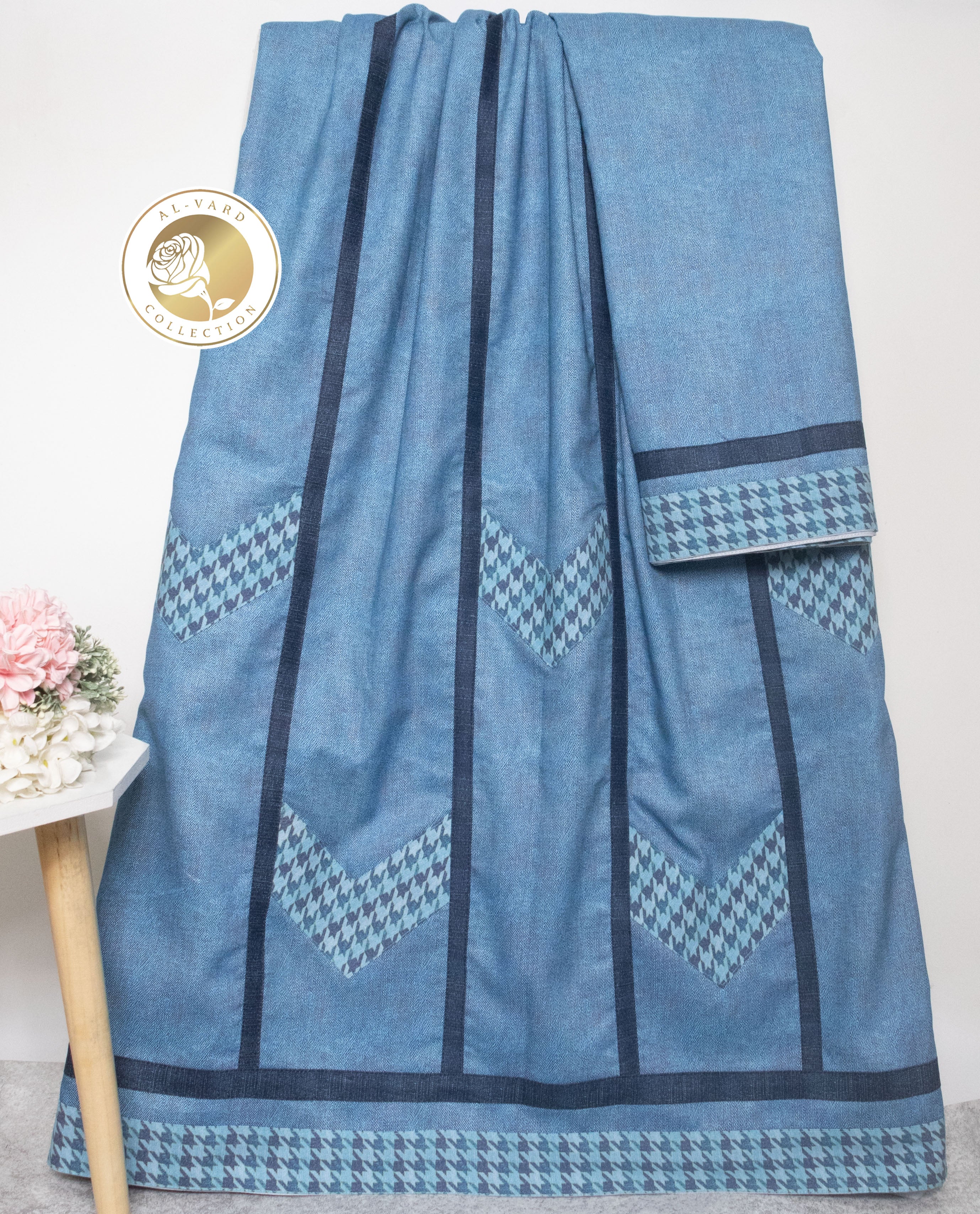 Denim Blue Rida With Smart & Fancy Pattern – AL-Vard Collection