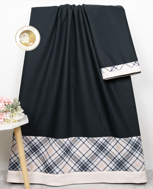 Dark Midnight Blue Rida With Smart Checks Print Panel