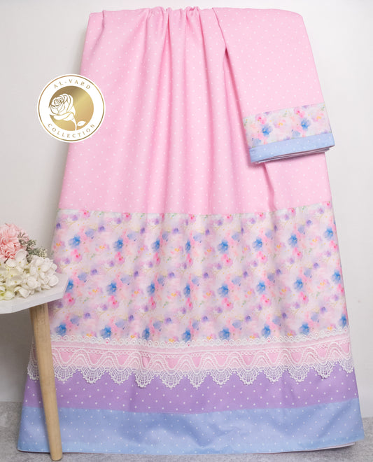Baby Pink Rida With Smart Floral Panel & Lacing