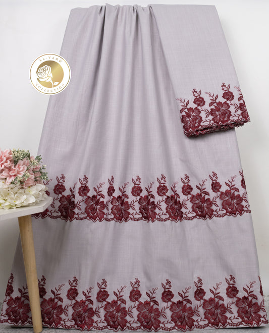 Light Grey Rida With Smart Floral Maroon Lacing