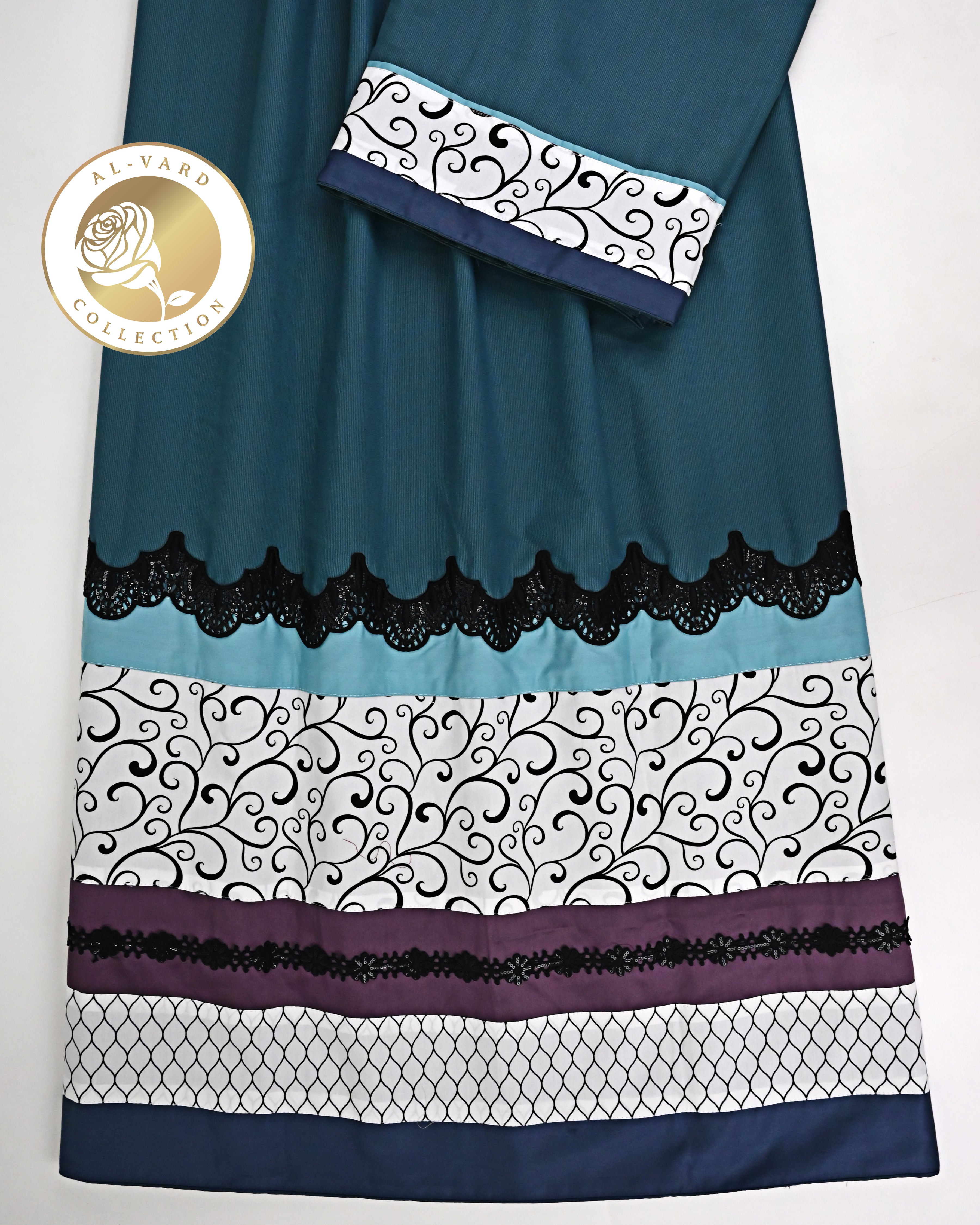 Ocean Blue Rida With Smart Lace & Smart Printed Panel-1950/-