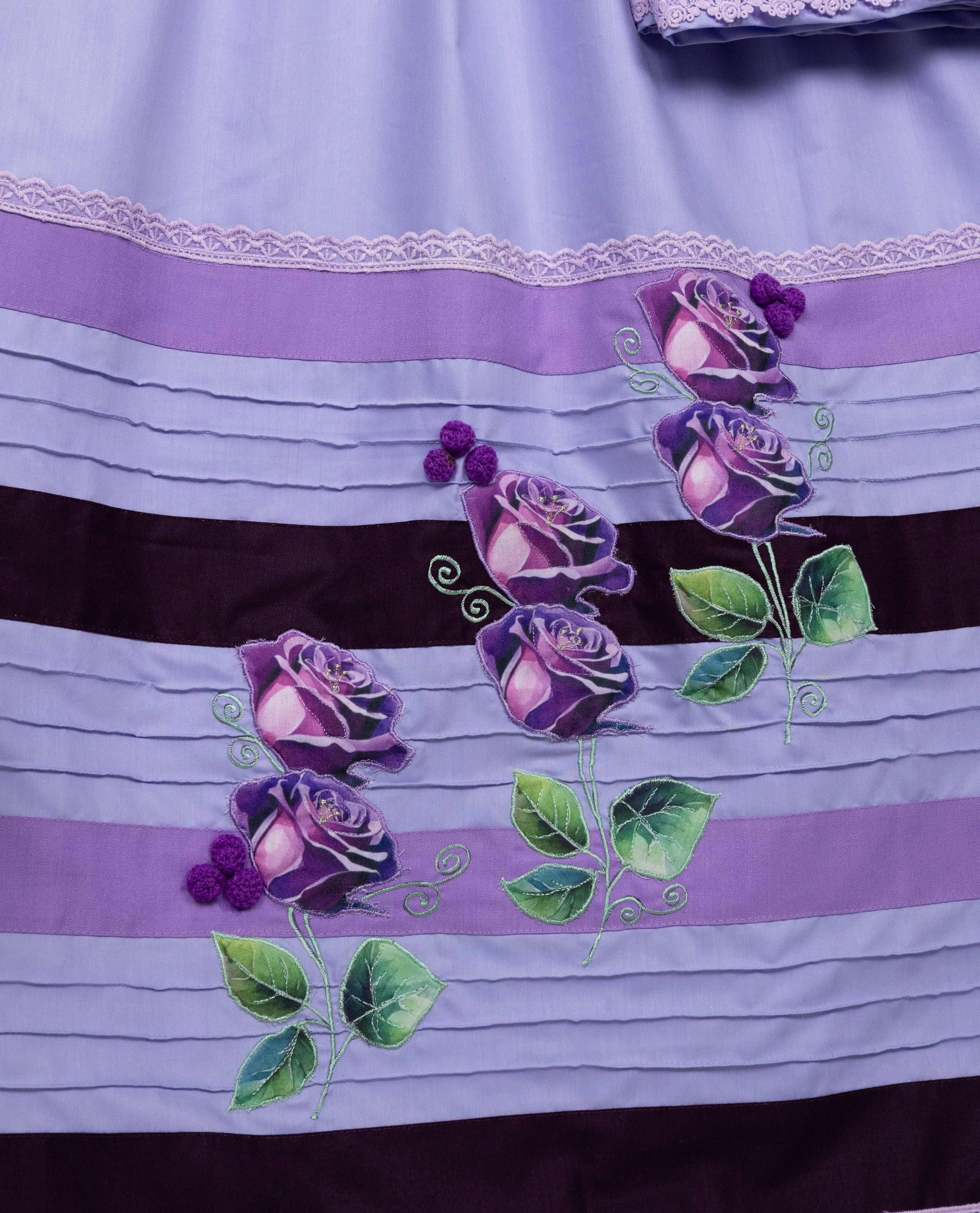 Light Purple Rida With Smart Floral Applique & Smart Pintex With Panel