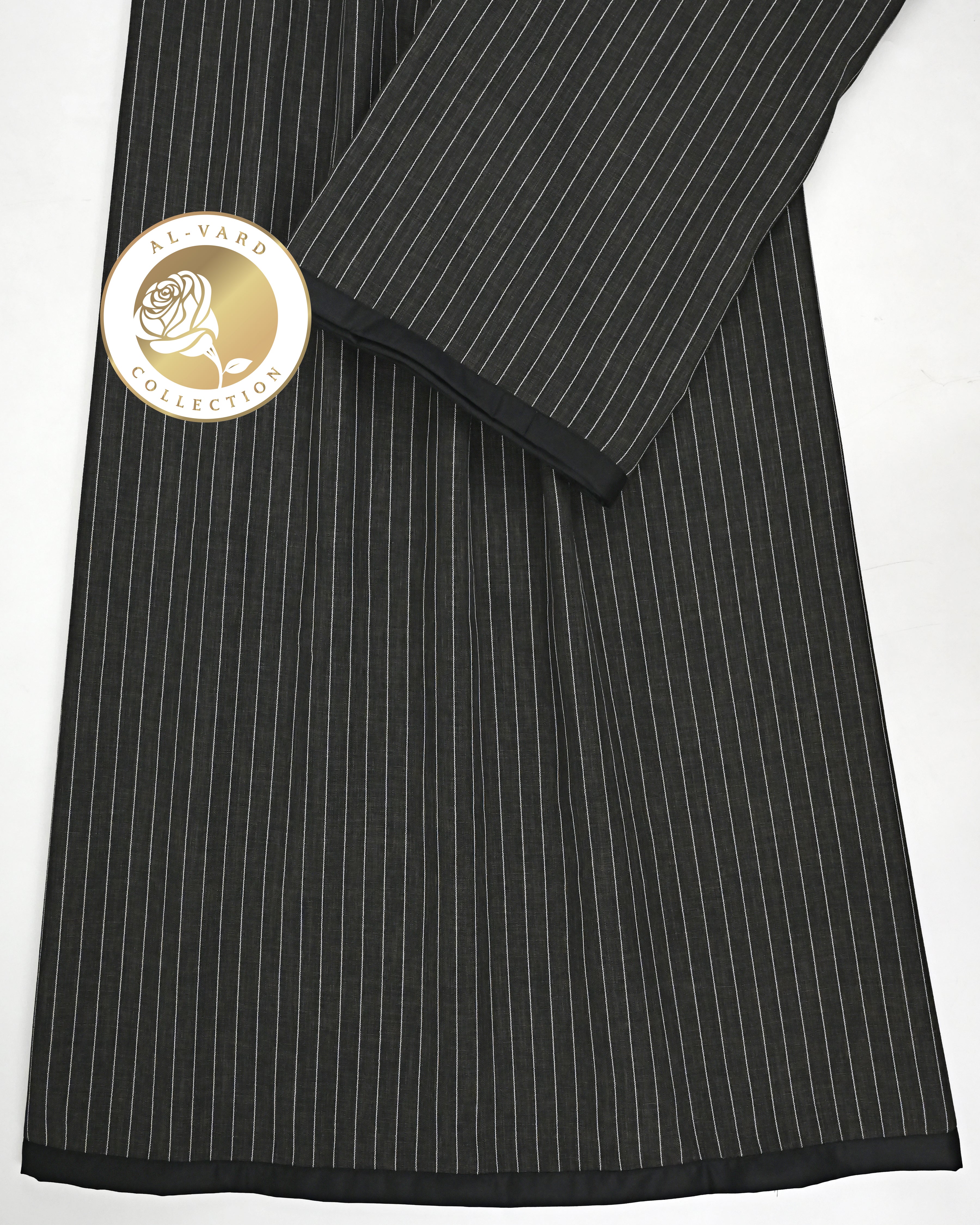 Charcoal Grey Lining Ohbat Rida With Smart Dark Patti