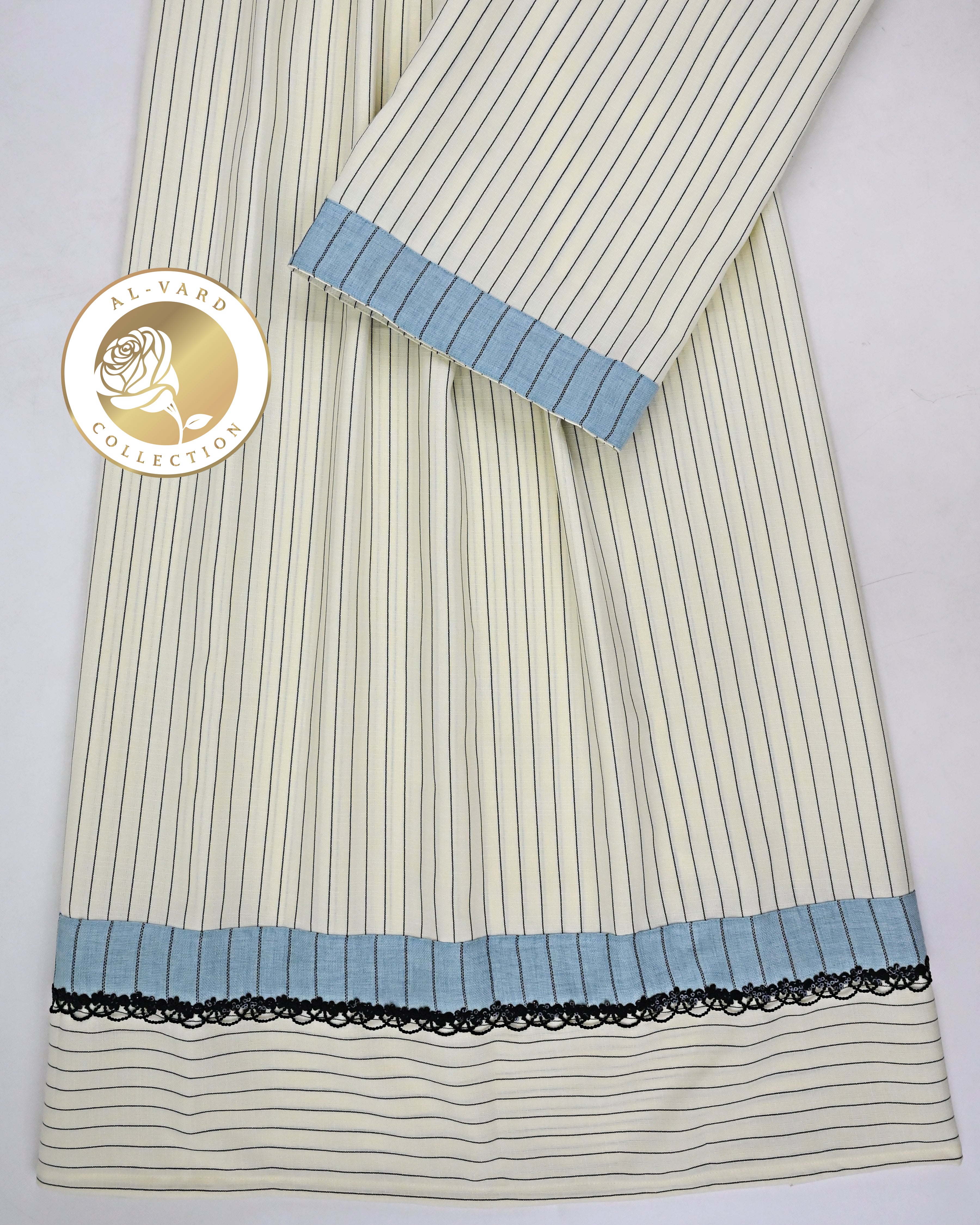 Lemon Yellow Lining With Smart Blue Panel & Smart Lace-1100/-