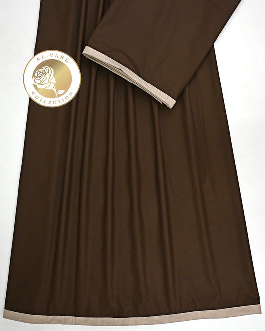 Chocolate Brown Ohbat Rida With Small Light Patti